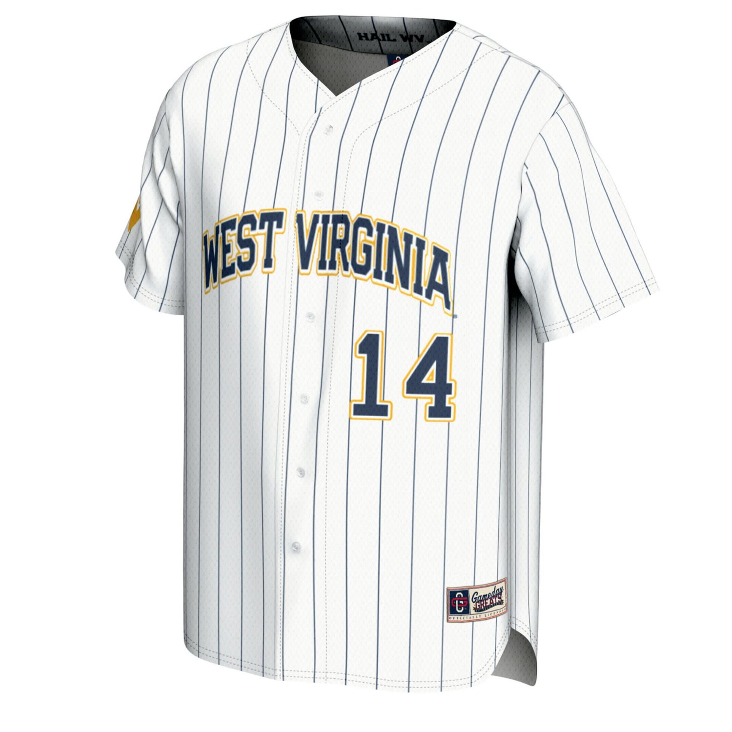 GameDay Greats 14 West Virginia Mountaineers Lightweight Baseball Fashion Jersey - view number 2