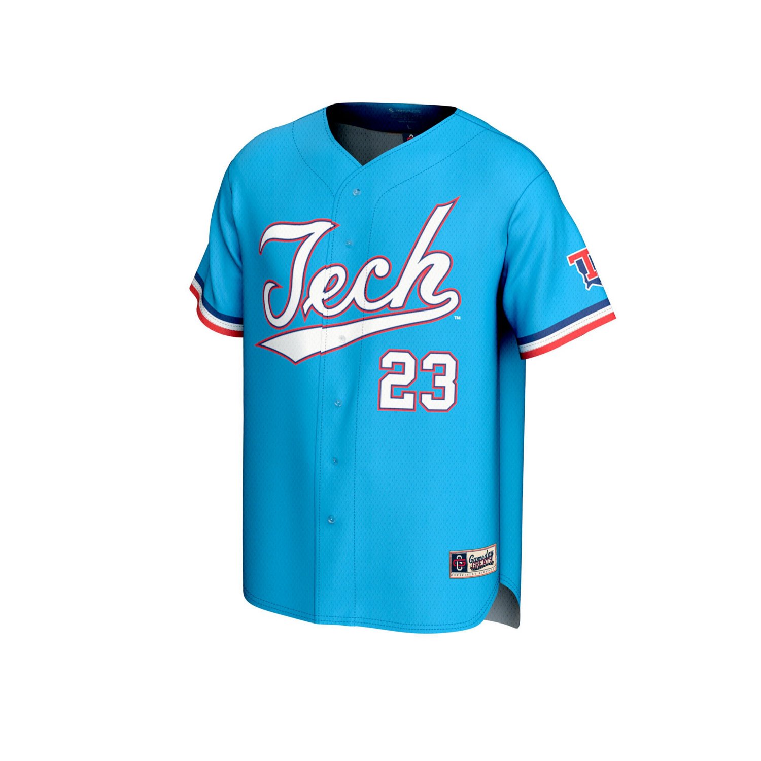 GameDay Greats 23 Louisiana Tech Bulldogs Lightweight Collegiate Baseball Fashion Jersey - view number 2