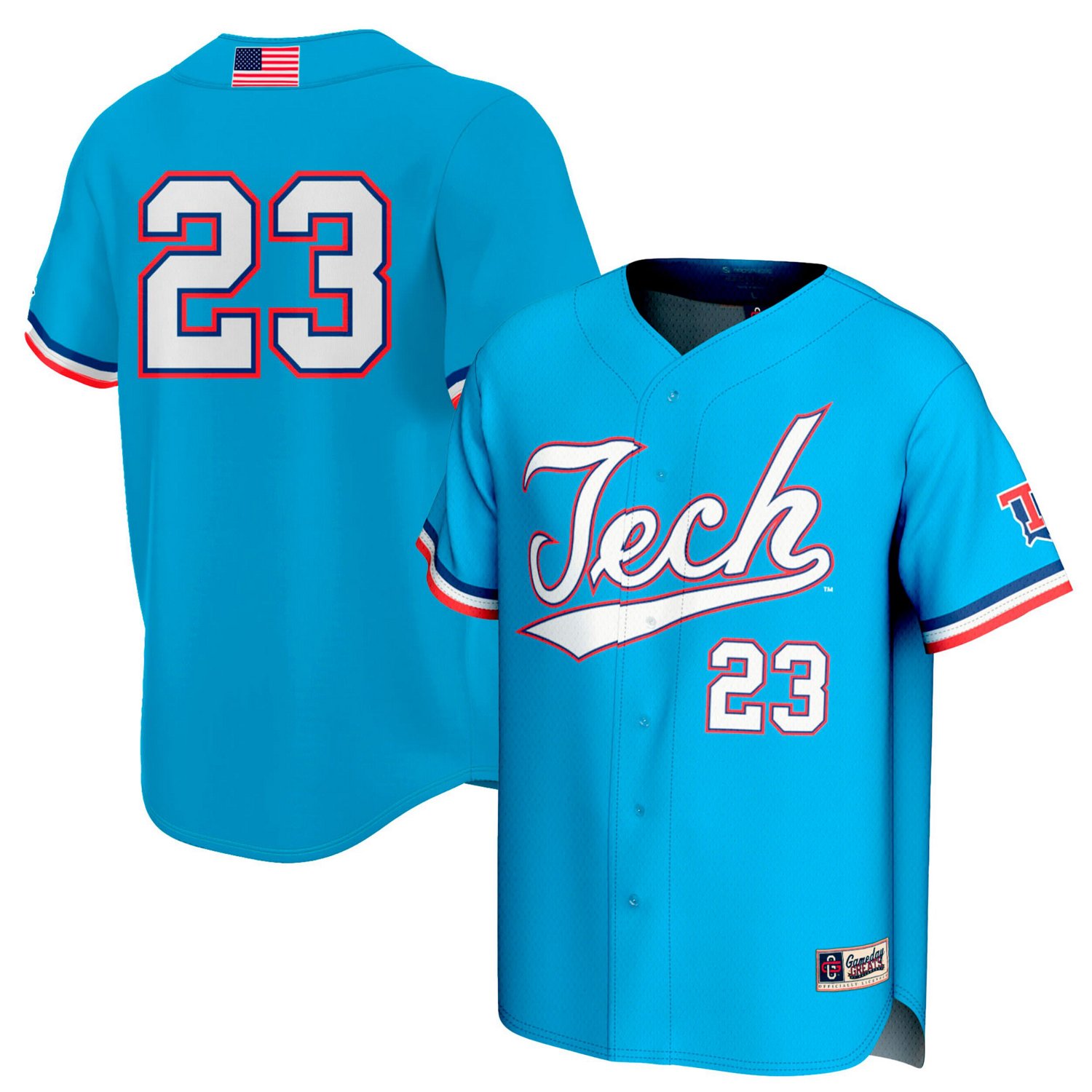 GameDay Greats 23 Louisiana Tech Bulldogs Lightweight Collegiate Baseball Fashion Jersey