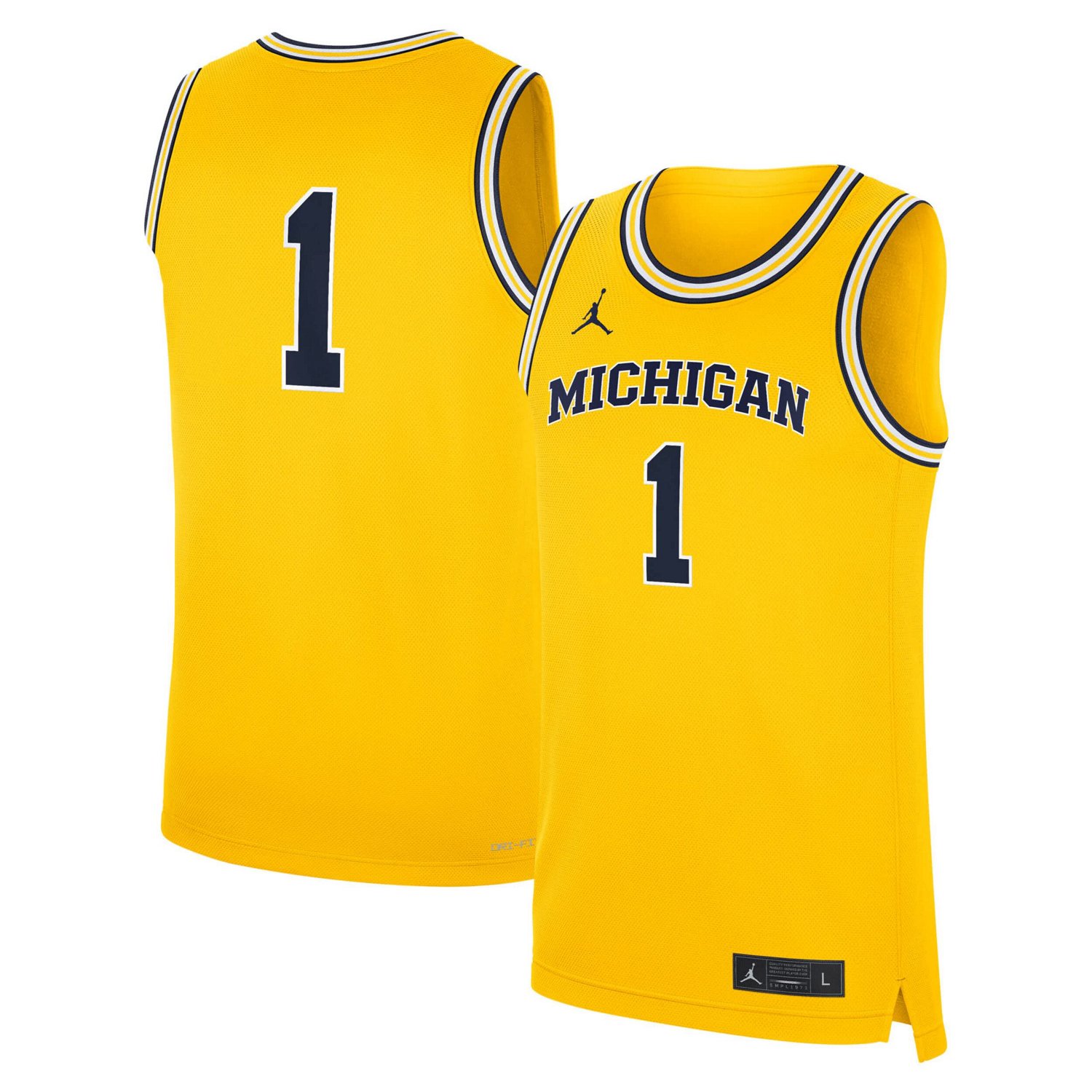 Jordan Brand 1 Michigan Wolverines Alternate Replica Jersey