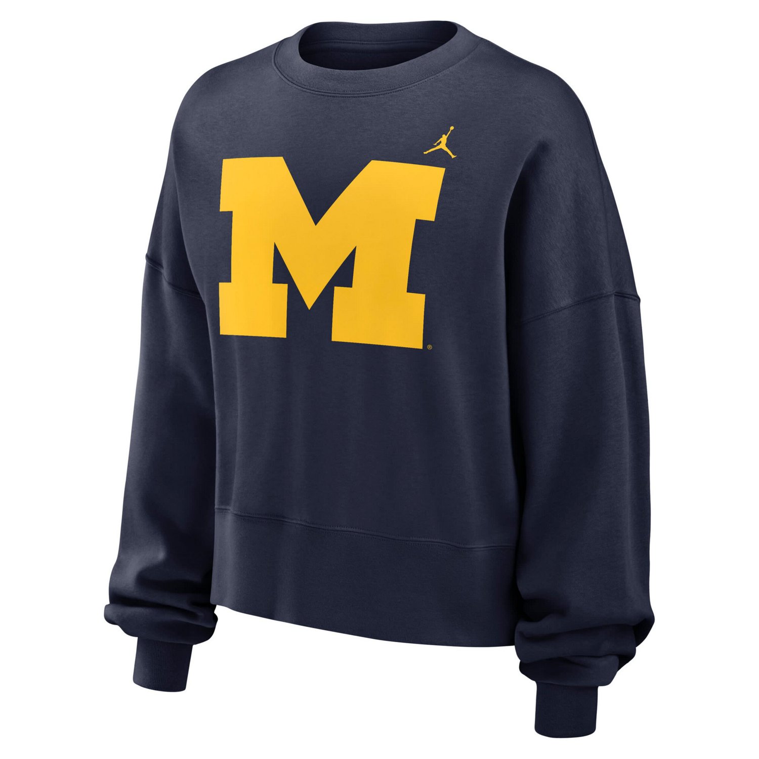 Jordan Brand Michigan Wolverines Essential Fleece Oversized Logo Pullover Sweatshirt - view number 2