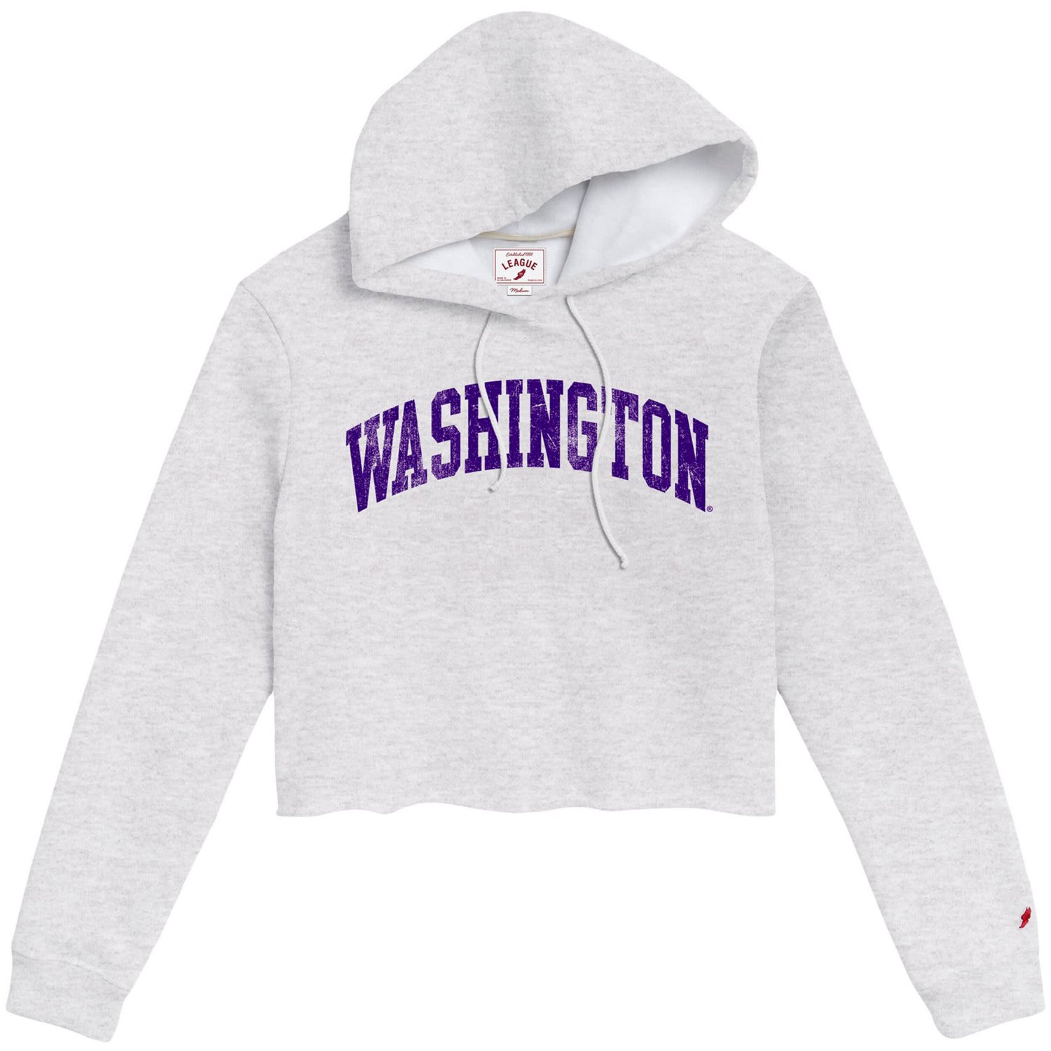 League Collegiate Wear Washington Huskies 2-Hit 1636 Cropped Pullover Hoodie                                                     - view number 2