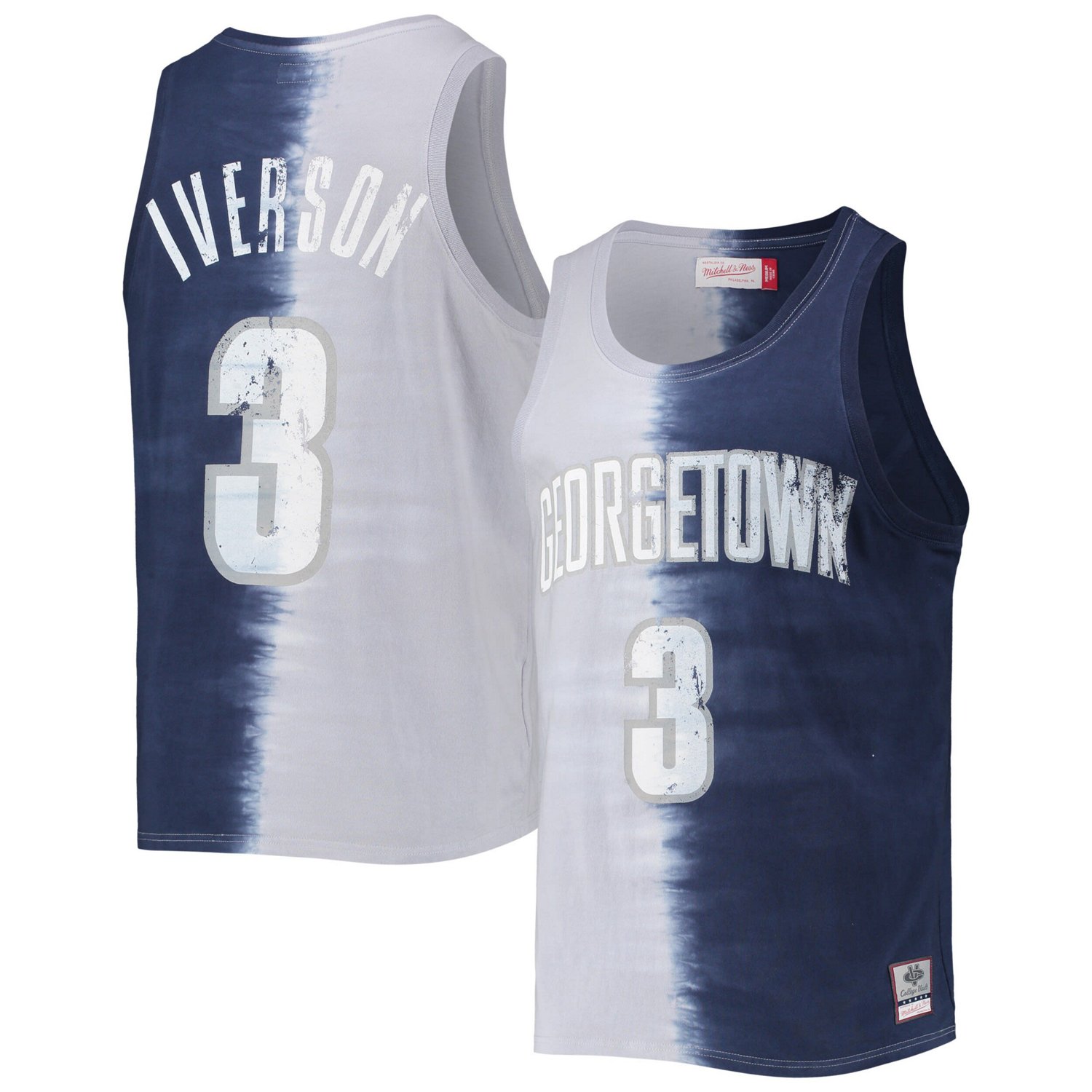 Mitchell  Ness Allen Iverson / Georgetown Hoyas Name  Number Tie-Dye Tank Top