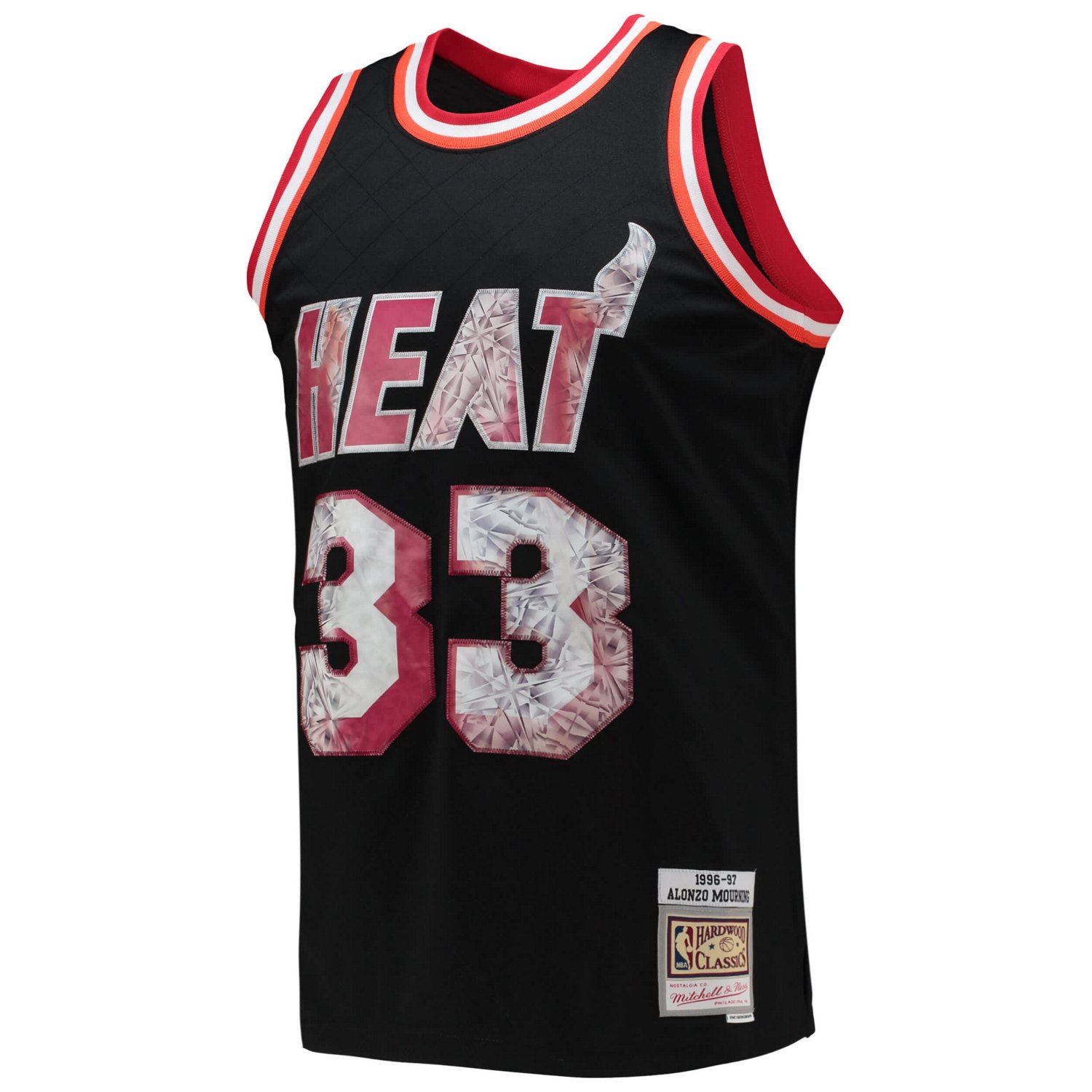 Mitchell  Ness Alonzo Mourning Miami Heat 1996/97 Hardwood Classics NBA 75th Anniversary Diamond Swingman Jersey                 - view number 2