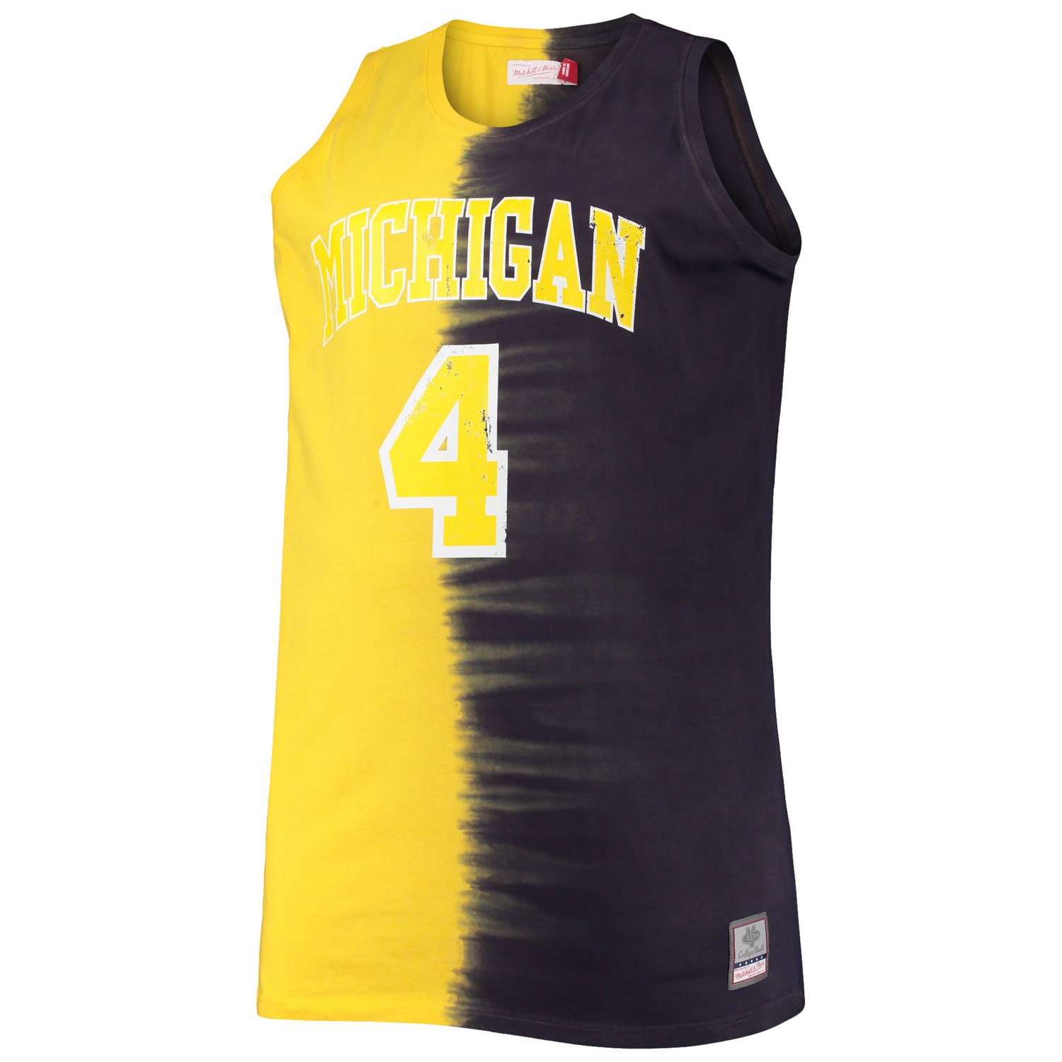 Mitchell  Ness Chris Webber /Maize Michigan Wolverines Big Tall Player Tie-Dye Jersey
