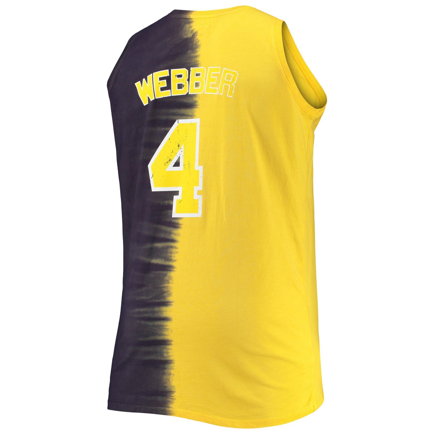 Mitchell  Ness Chris Webber /Maize Michigan Wolverines Big Tall Player Tie-Dye Jersey