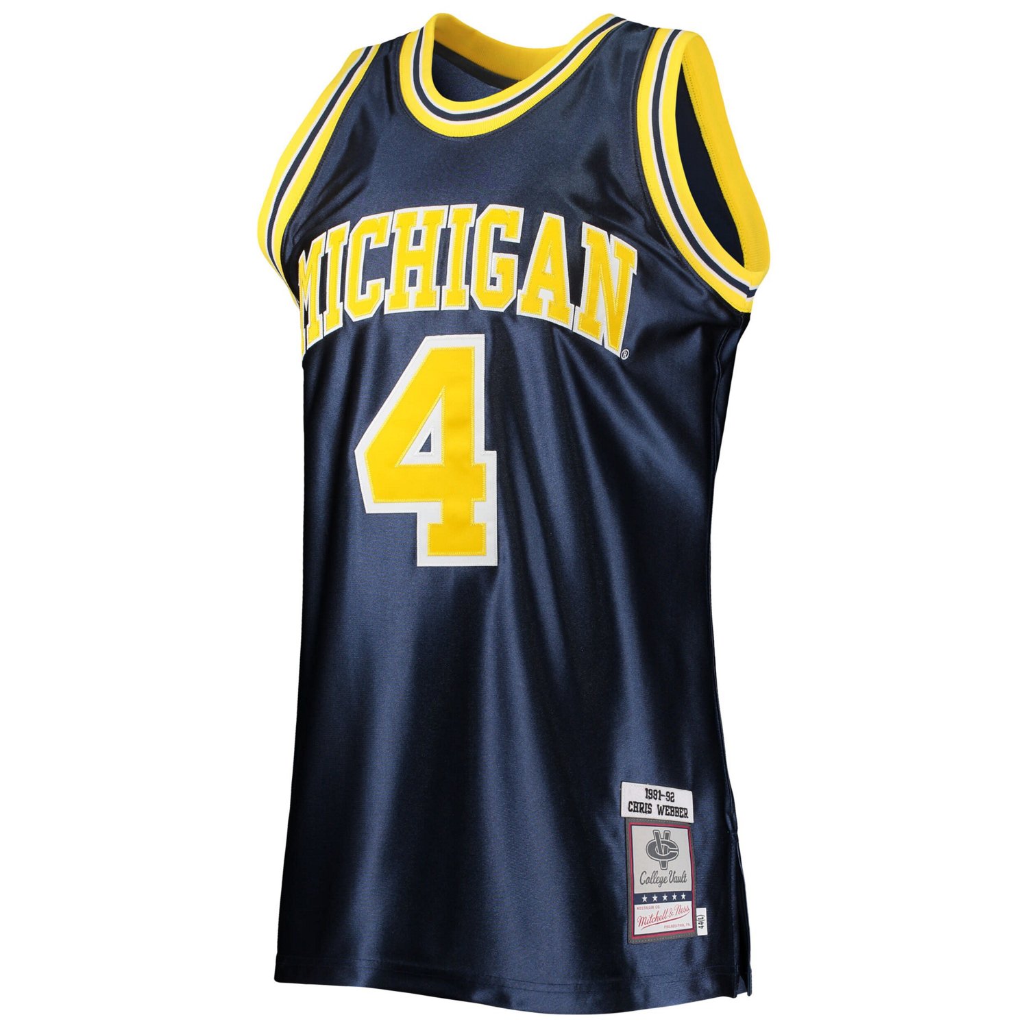 Mitchell  Ness Chris Webber Michigan Wolverines 1991/92 Authentic Throwback College Jersey                                       - view number 2