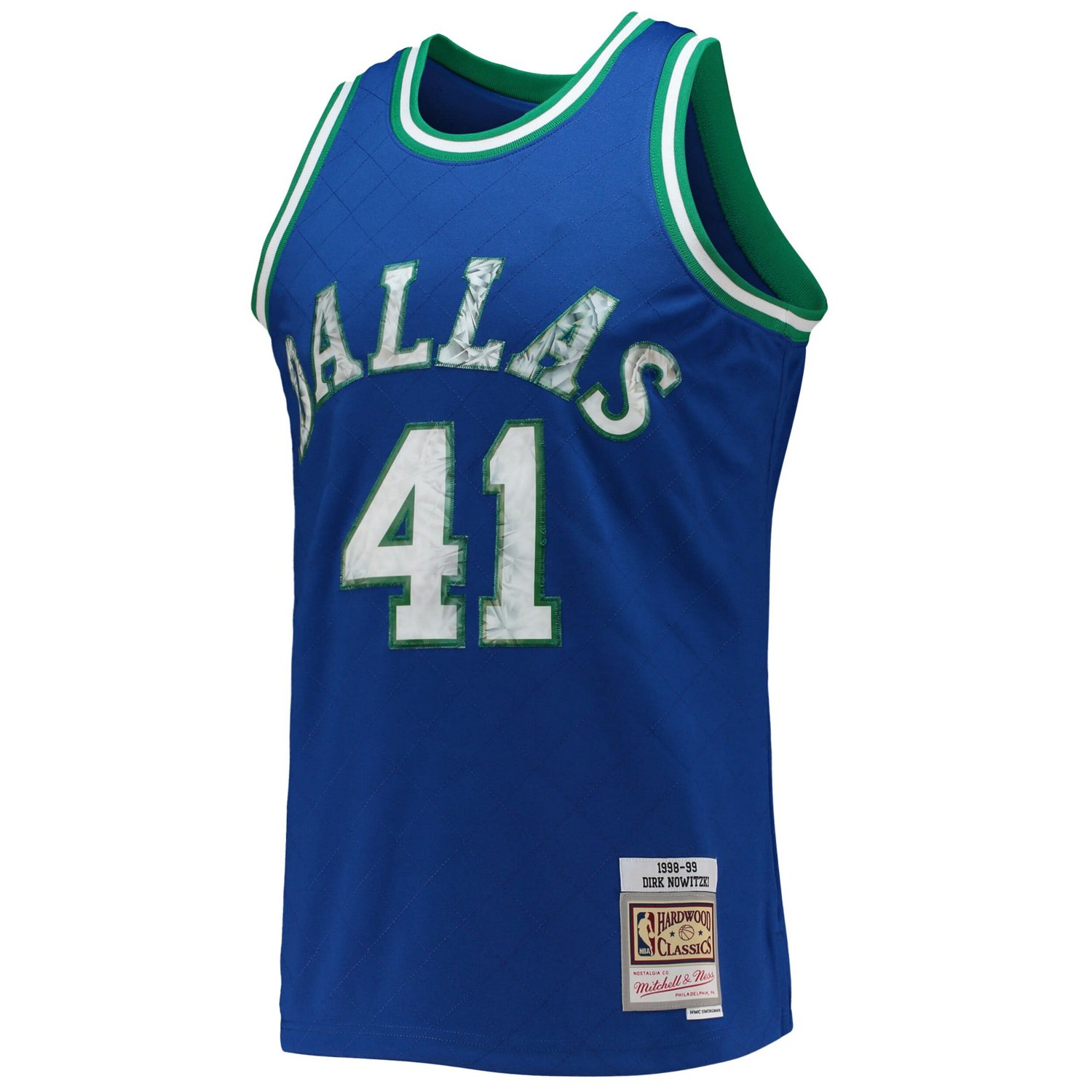 Mitchell  Ness Dirk Nowitzki Dallas Mavericks 1996-97 Hardwood Classics NBA 75th Anniversary Diamond Swingman Jersey             - view number 2