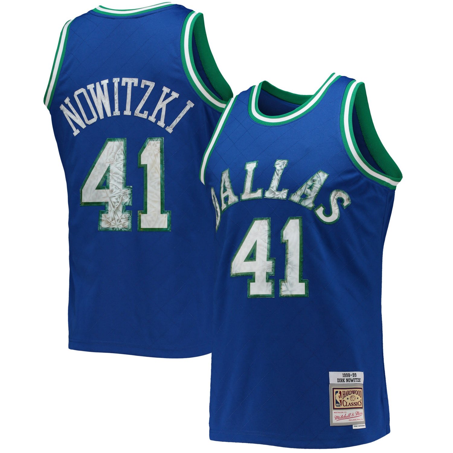 Mitchell  Ness Dirk Nowitzki Dallas Mavericks 1996-97 Hardwood Classics NBA 75th Anniversary Diamond Swingman Jersey