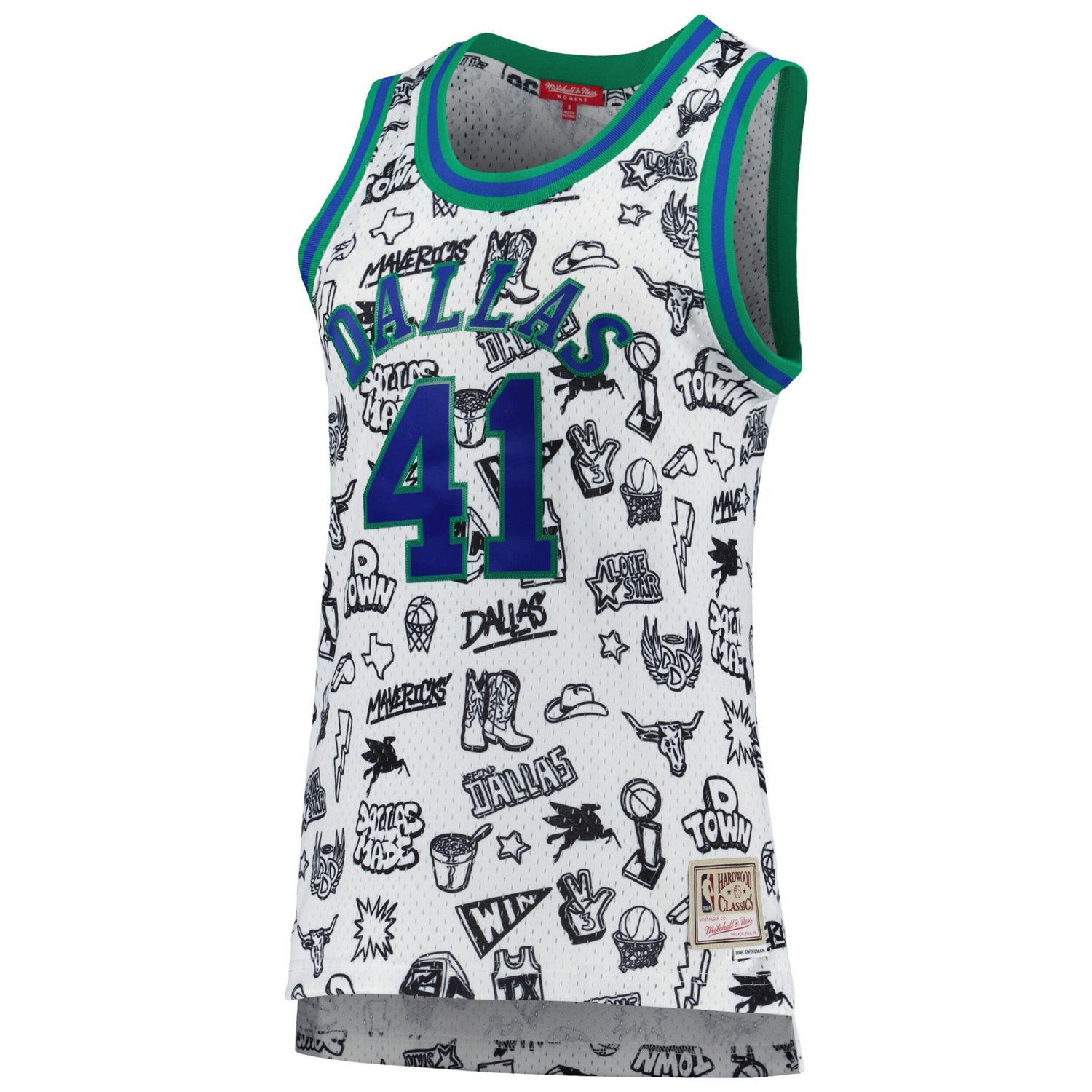 Mitchell  Ness Dirk Nowitzki Dallas Mavericks 1998 Doodle Swingman Jersey - view number 2