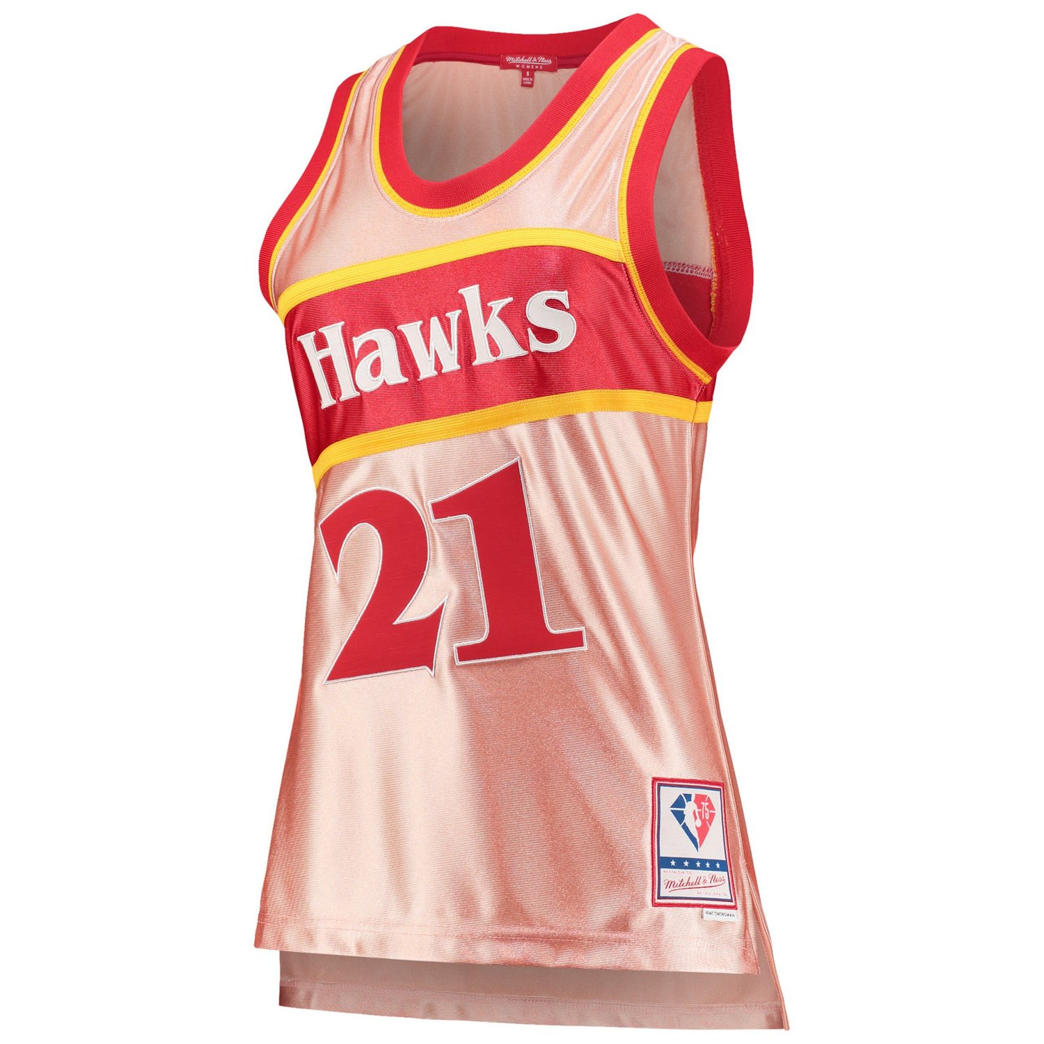Mitchell  Ness Dominique Wilkins Atlanta Hawks 75th Anniversary Rose Gold 1986 Swingman Jersey                                   - view number 2