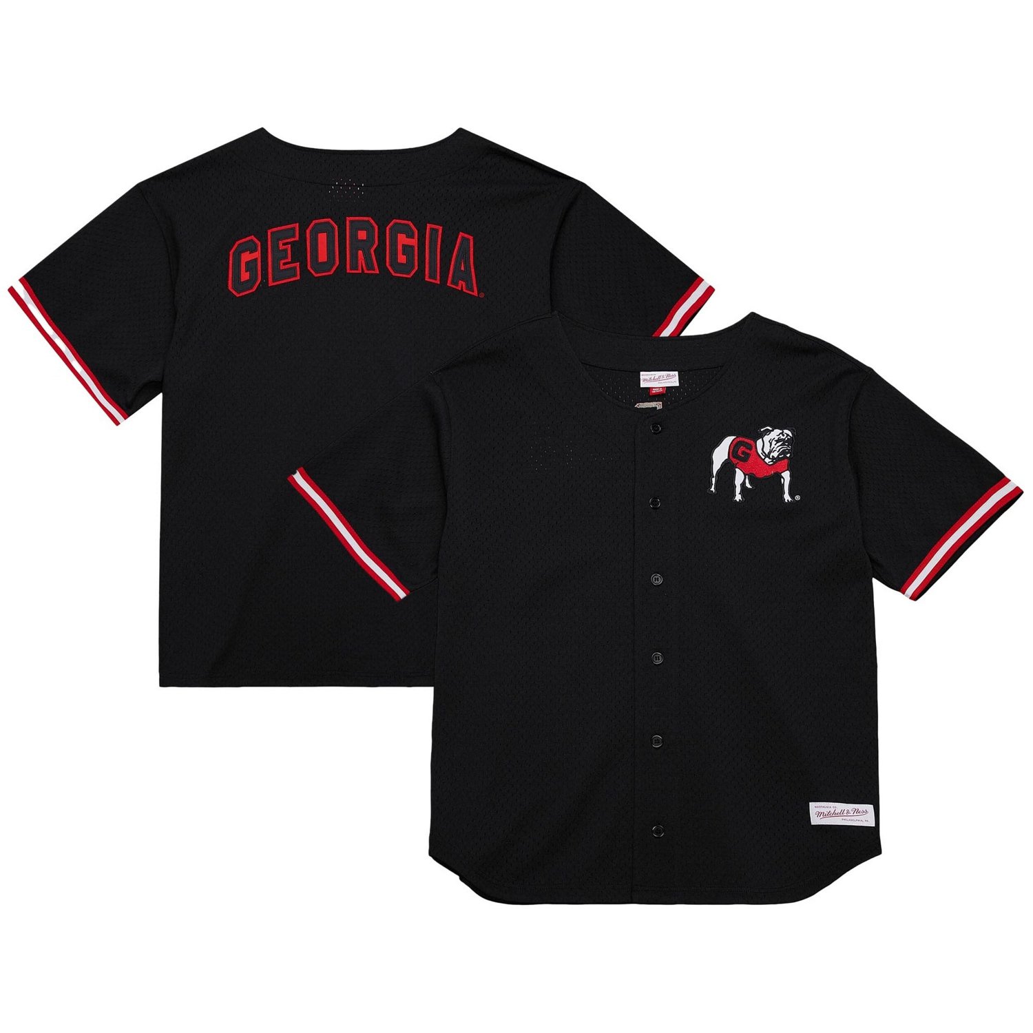 Mitchell  Ness Georgia Bulldogs Game Time Vintage Mesh Button Front Top                                                         