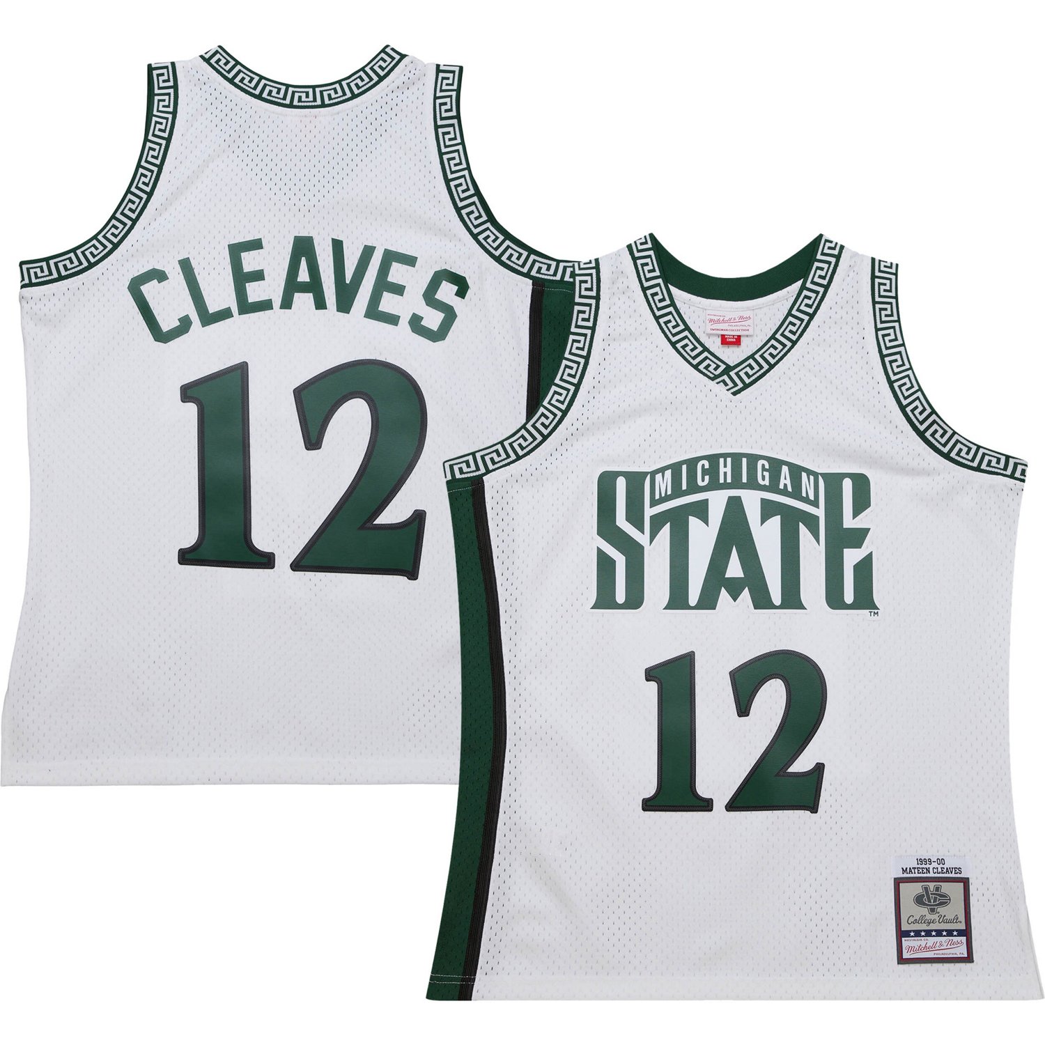 Mitchell  Ness Mateen Cleaves Michigan State Spartans 125th Basketball Anniversary 1999 Throwback Fashion Jersey                 - view number 1