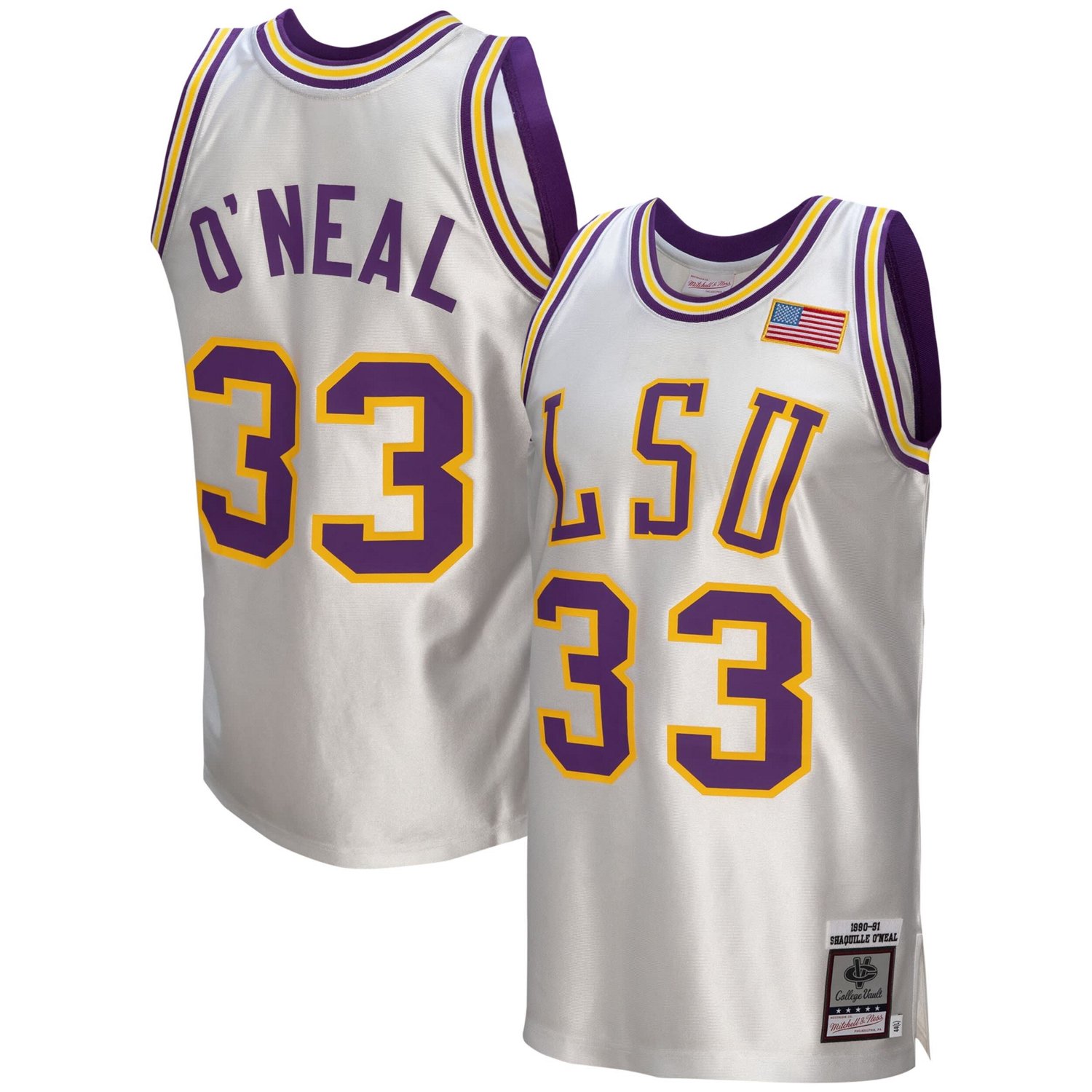 Mitchell  Ness Shaquille O'Neal LSU Tigers College Vault 1990/91 Authentic Jersey - view number 1