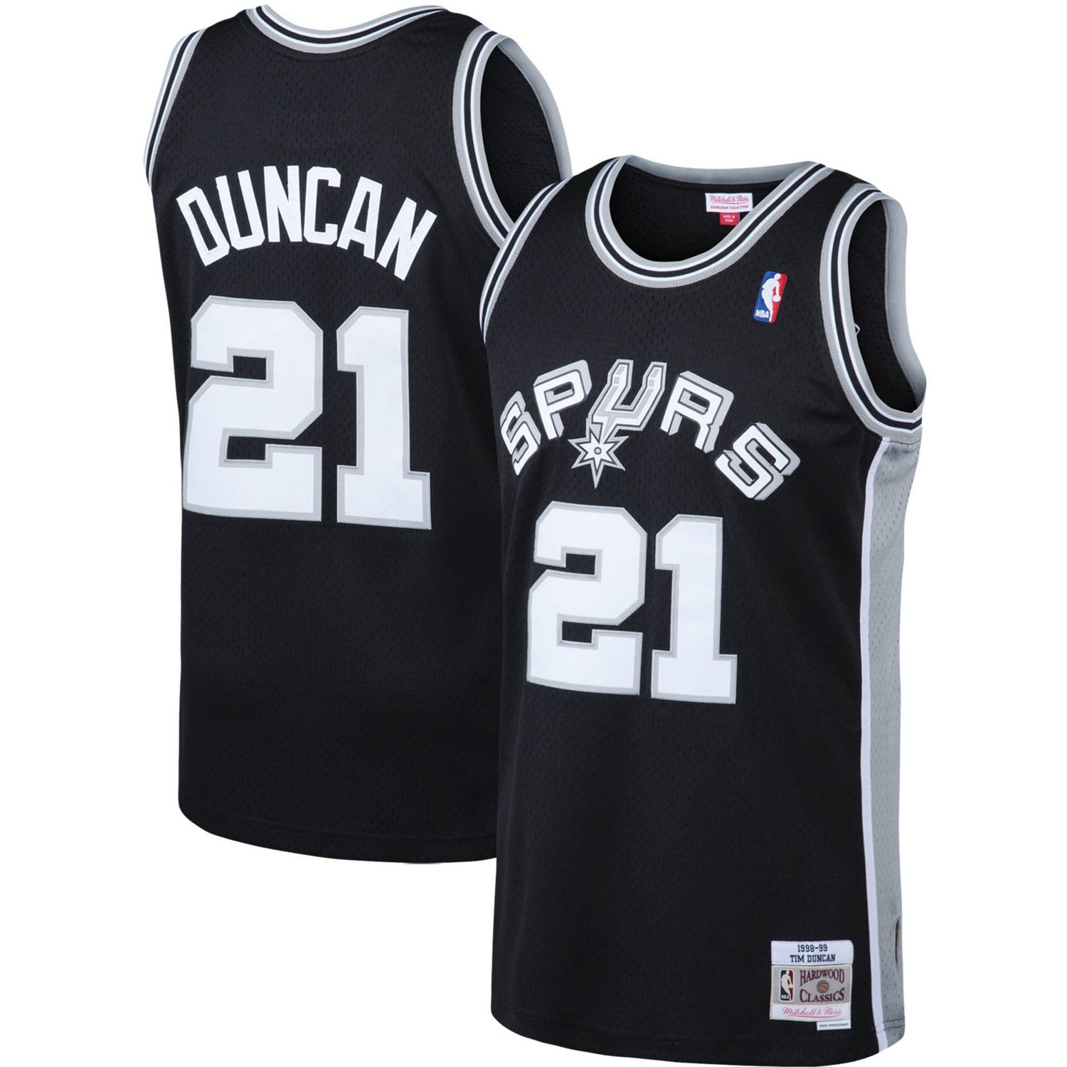 Mitchell  Ness Tim Duncan San Antonio Spurs 1998 99 Big  Tall Hardwood Classics Swingman Jersey                                  - view number 1