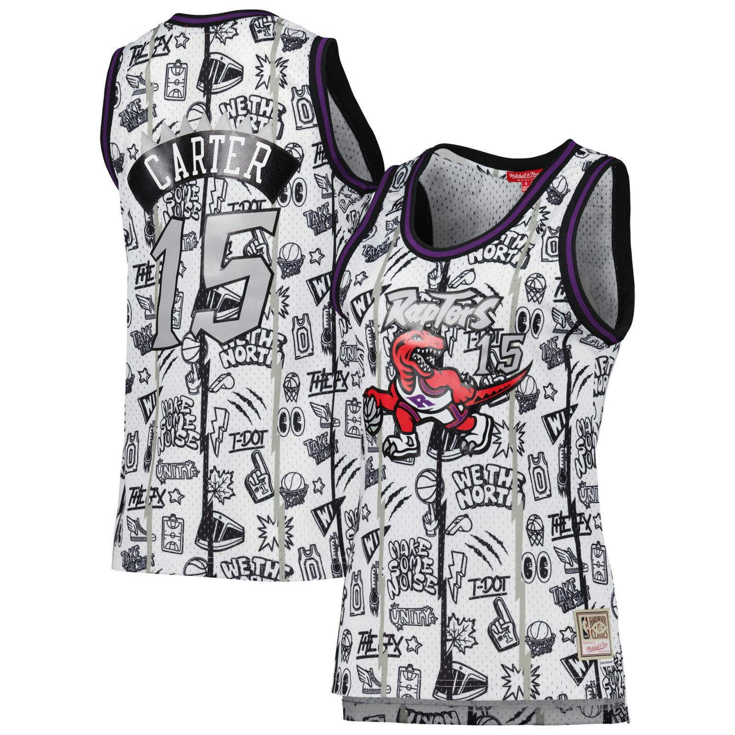 Mitchell  Ness Vince Carter Toronto Raptors 1998 Doodle Swingman Jersey