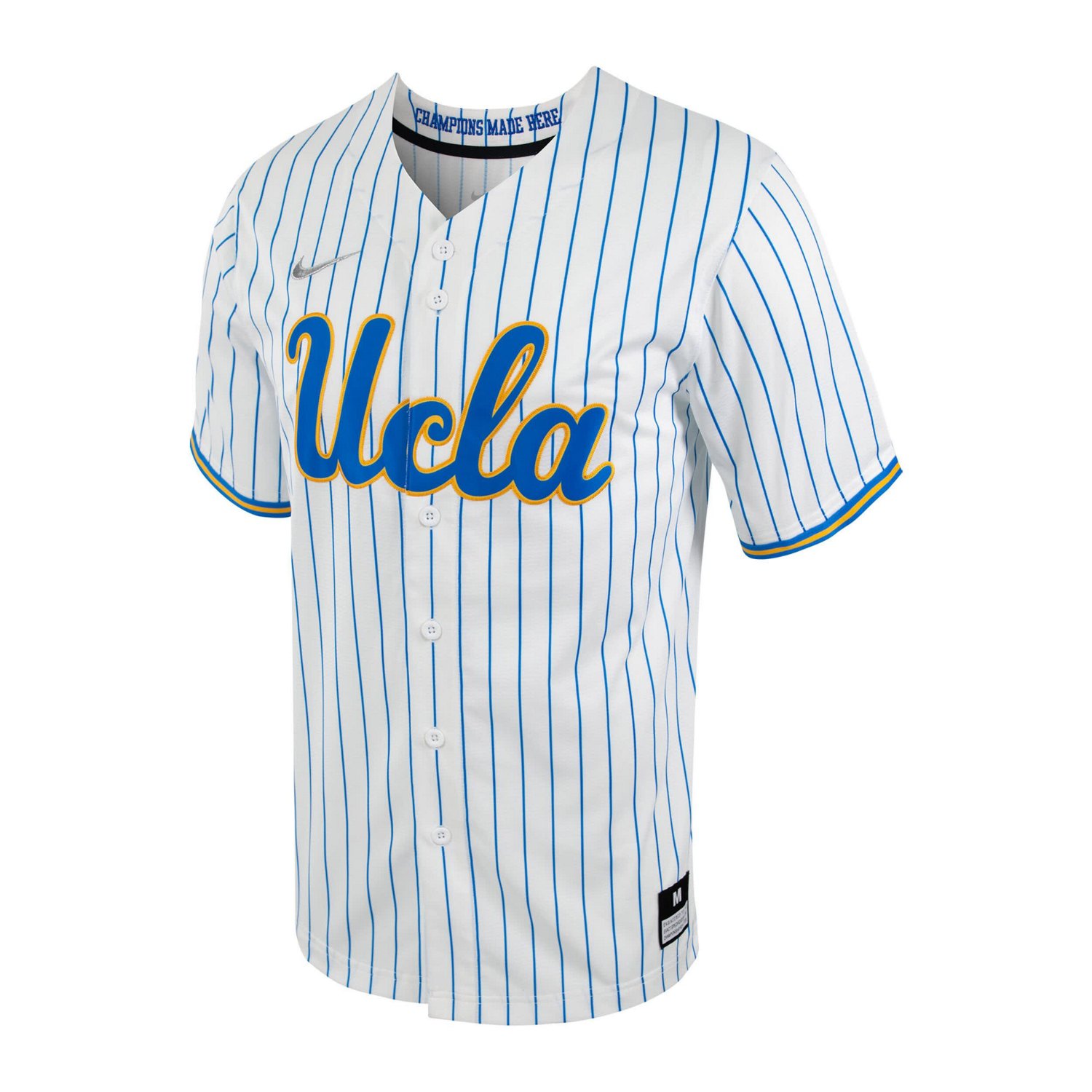 Nike /Blue UCLA Bruins Pinstripe Replica Full-Button Baseball Jersey - view number 2