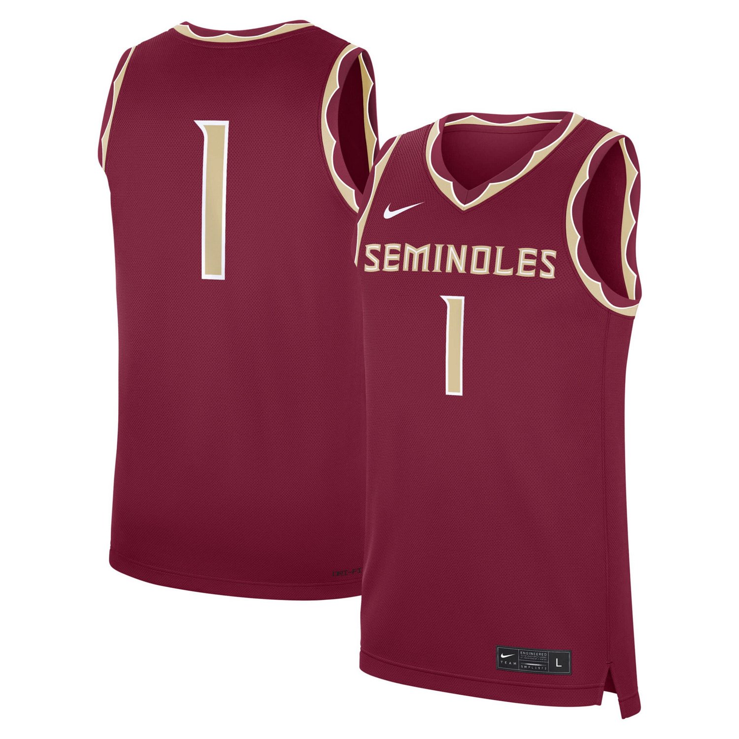Nike 1 Florida State Seminoles Road Replica Jersey                                                                               - view number 1