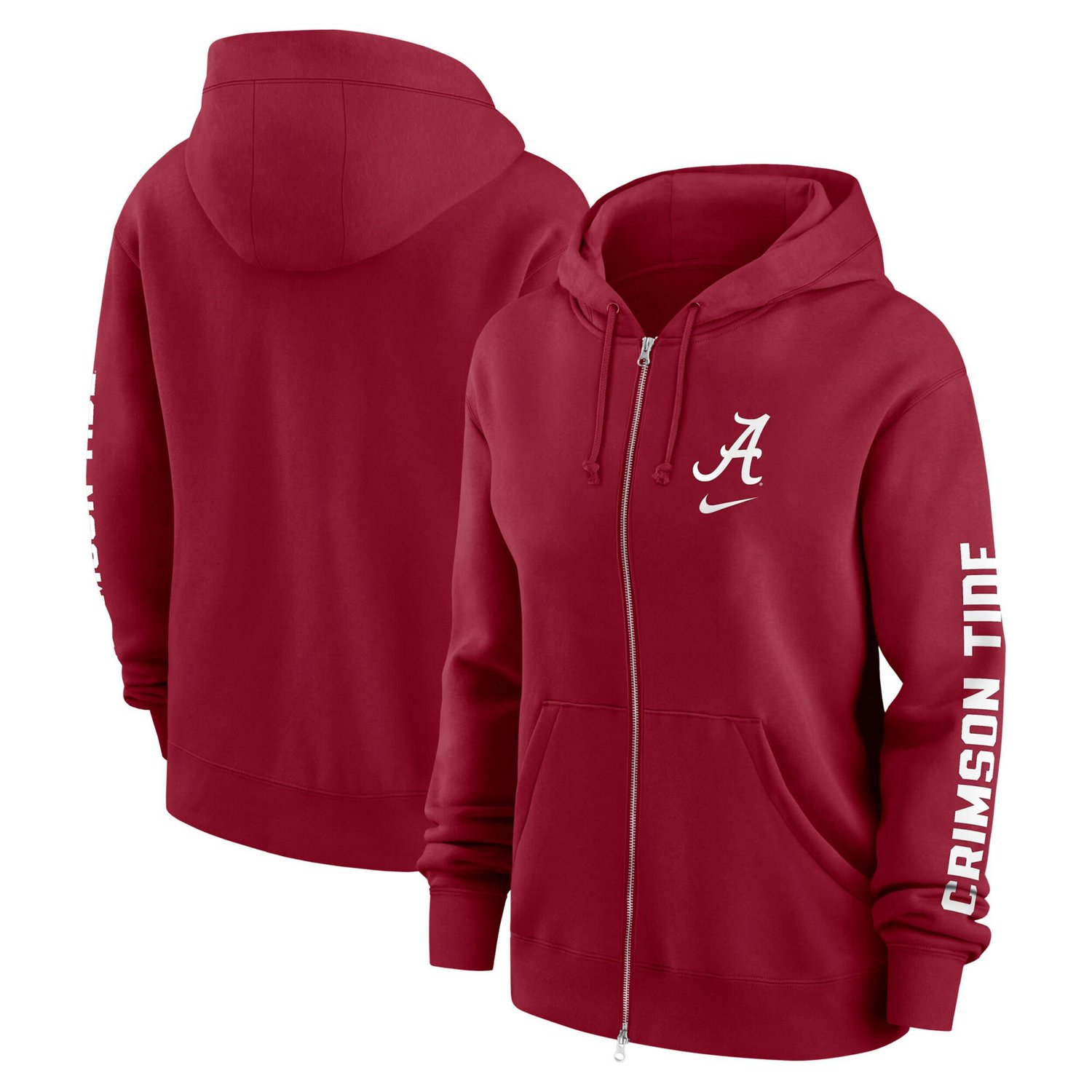 Nike Alabama Tide Oversize Lockup Phoenix Full-Zip Hoodie Jacket