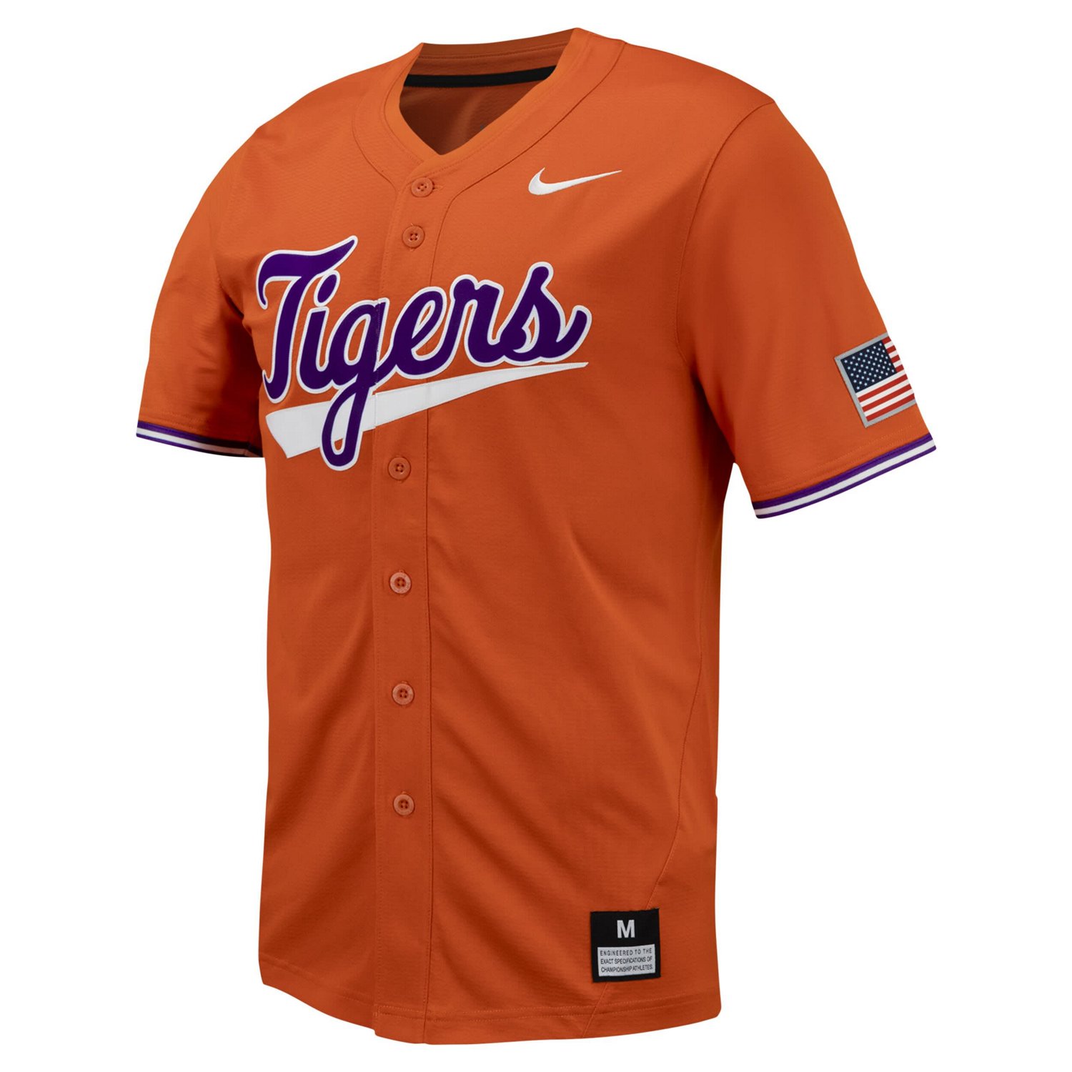 Nike Clemson Tigers Replica Full-Button Baseball Jersey                                                                          - view number 2