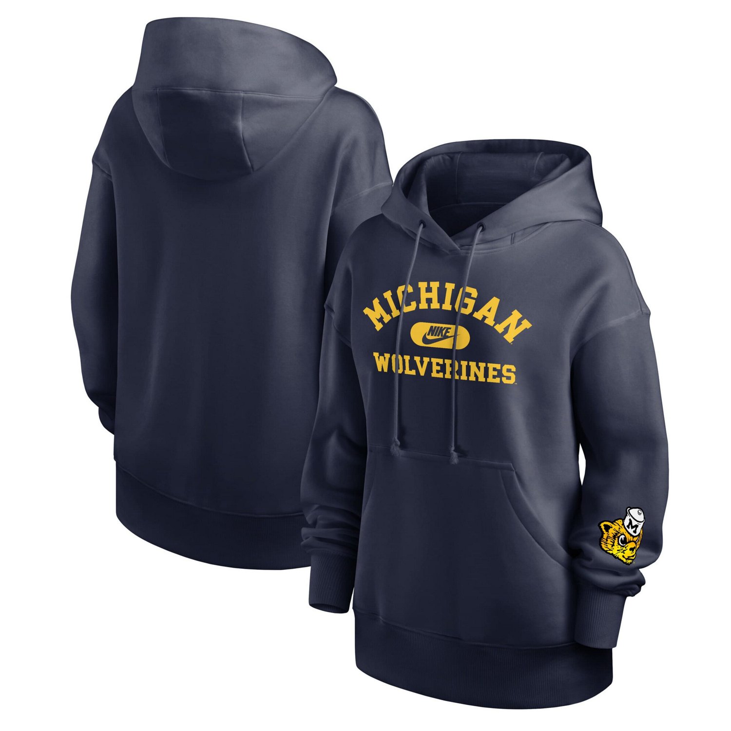 Nike Michigan Wolverines Oversized Legacy Phoenix Foundational Stack Pullover Hoodie