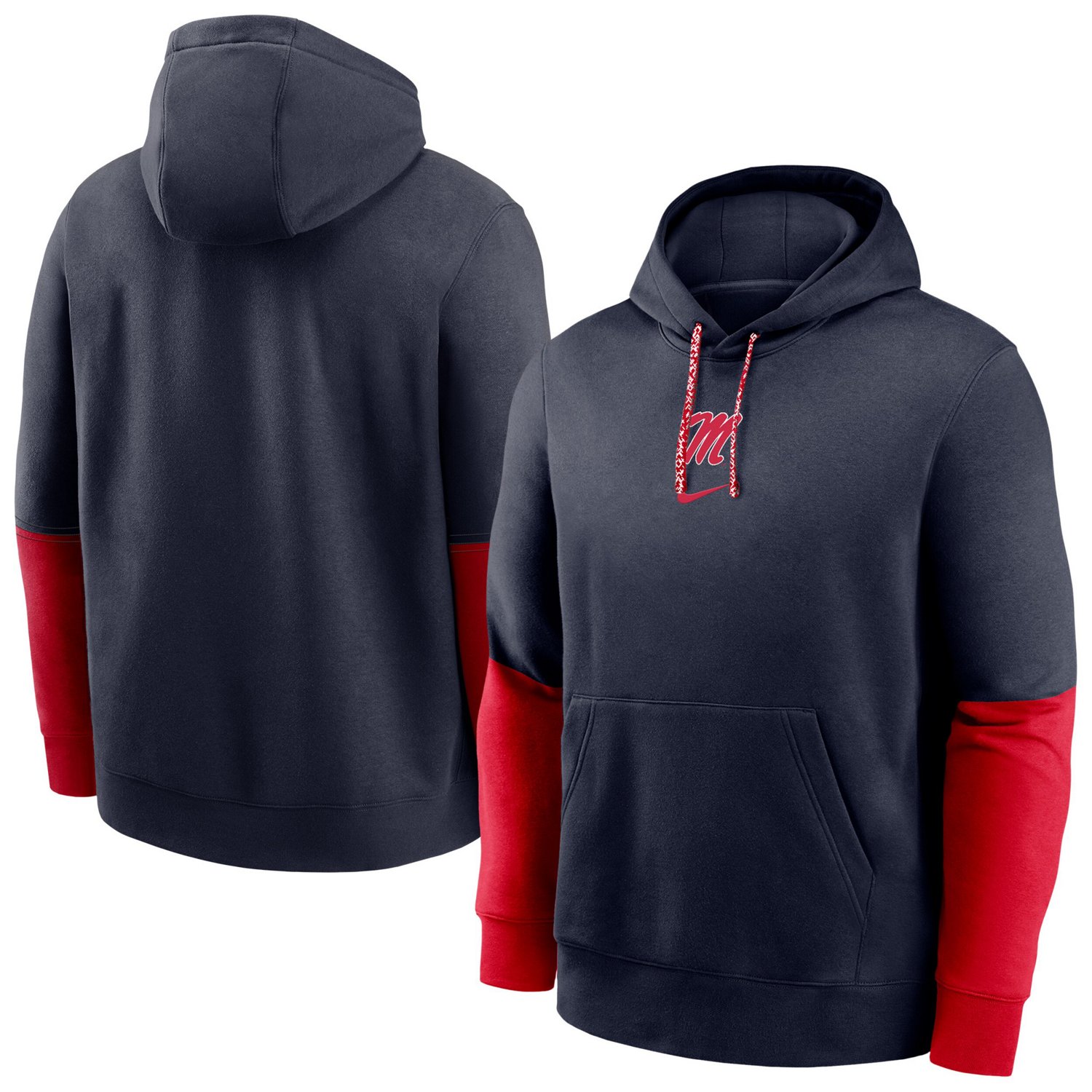 Nike Ole Miss Rebels 2024 Sideline Club Fleece Pullover Hoodie                                                                   - view number 1