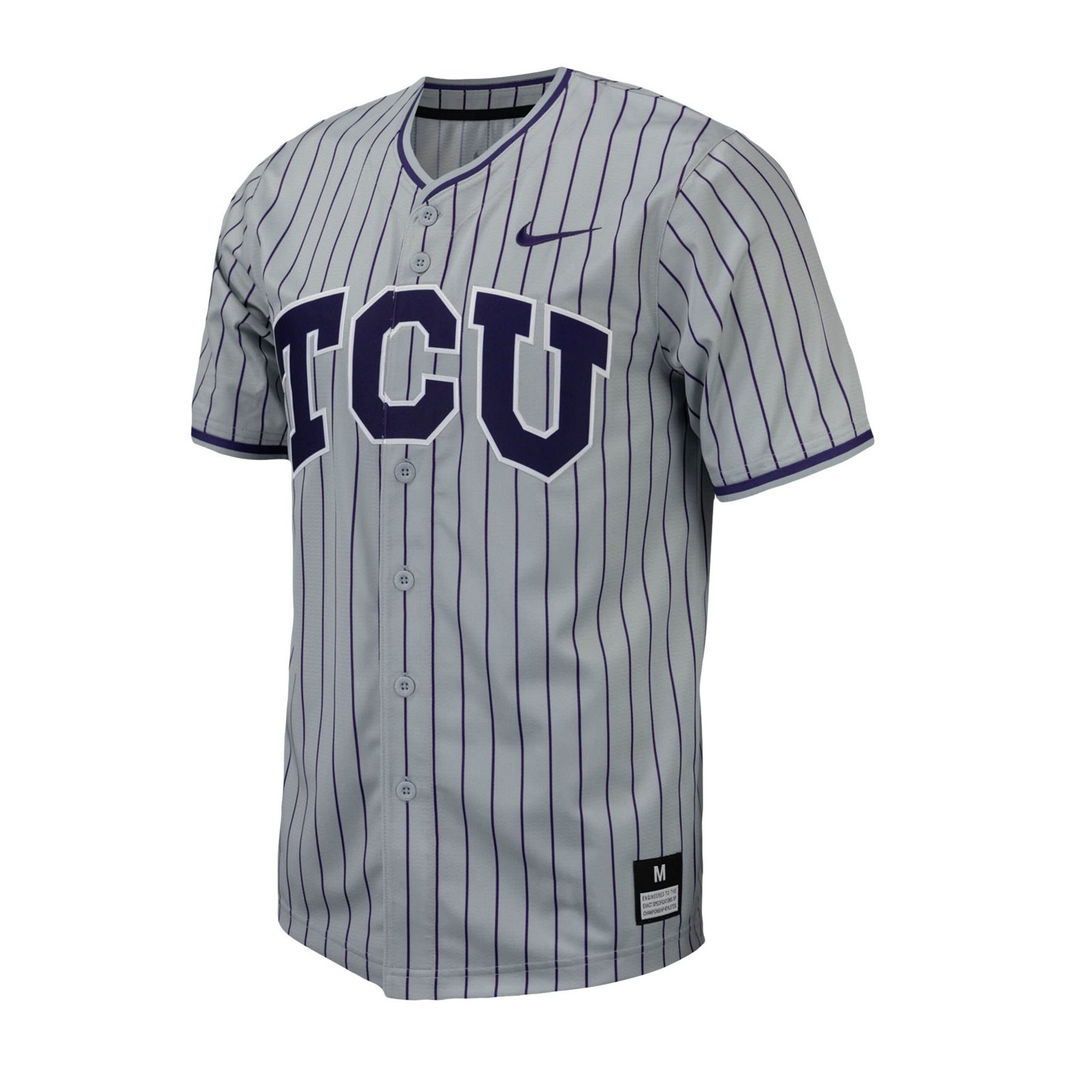 Nike TCU Horned Frogs Pinstripe Replica Baseball Jersey                                                                          - view number 2