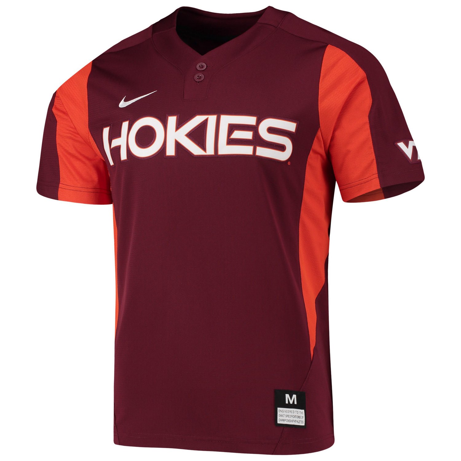 Nike Virginia Tech Hokies 2-Button Replica Baseball Jersey - view number 2