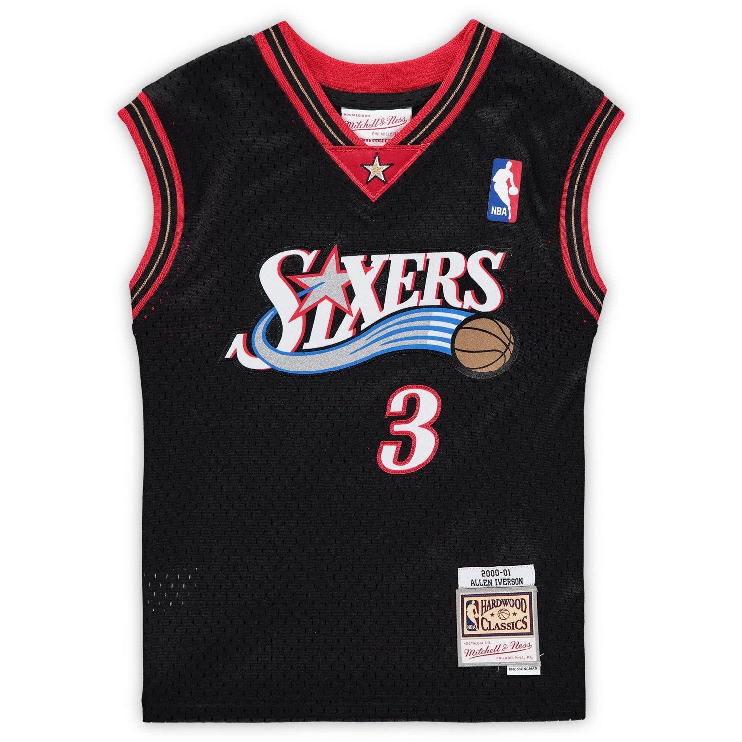 Preschool Mitchell  Ness Allen Iverson Philadelphia 76ers 2000-2001 Hardwood Classics Throwback Team Jersey - view number 2