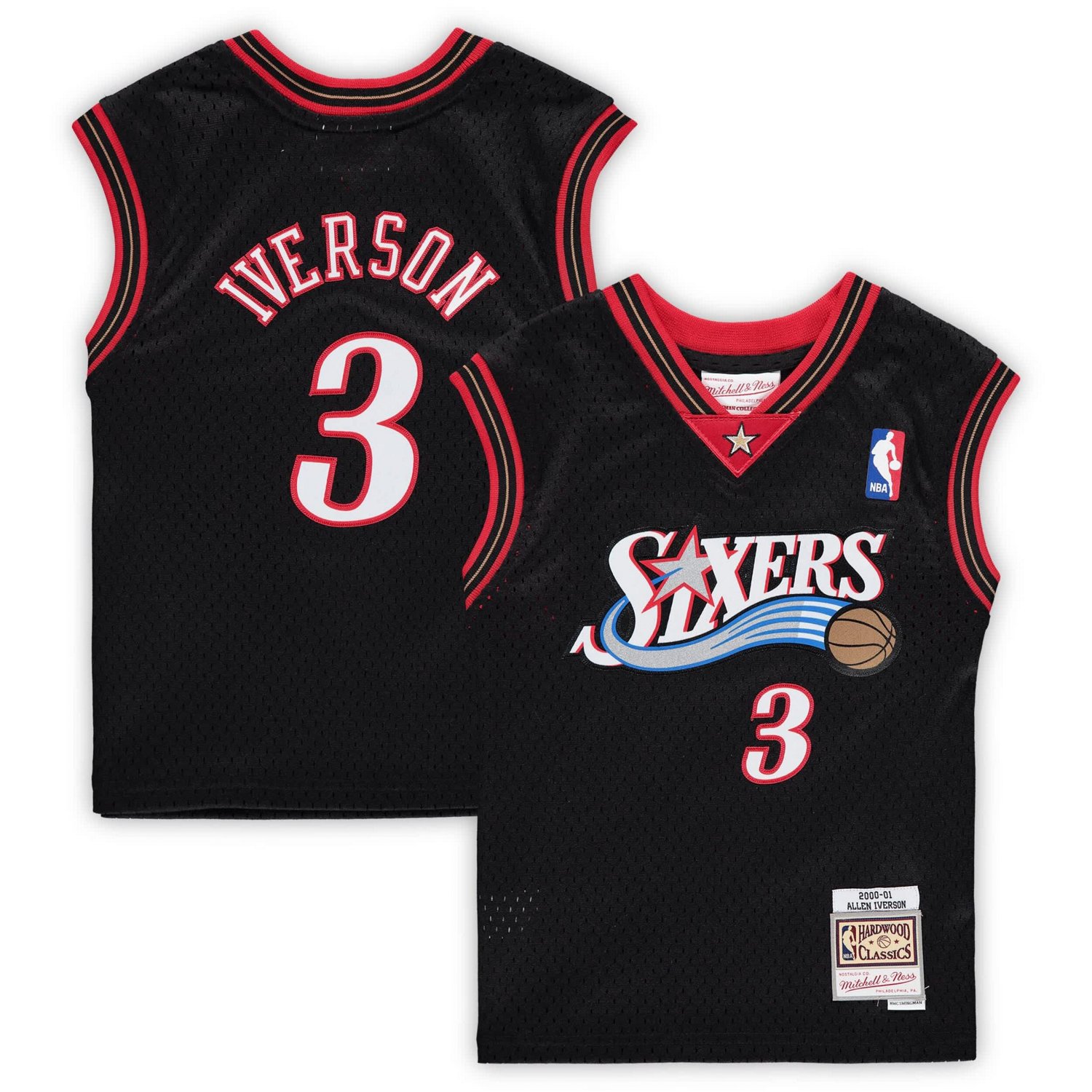 Preschool Mitchell  Ness Allen Iverson Philadelphia 76ers 2000-2001 Hardwood Classics Throwback Team Jersey