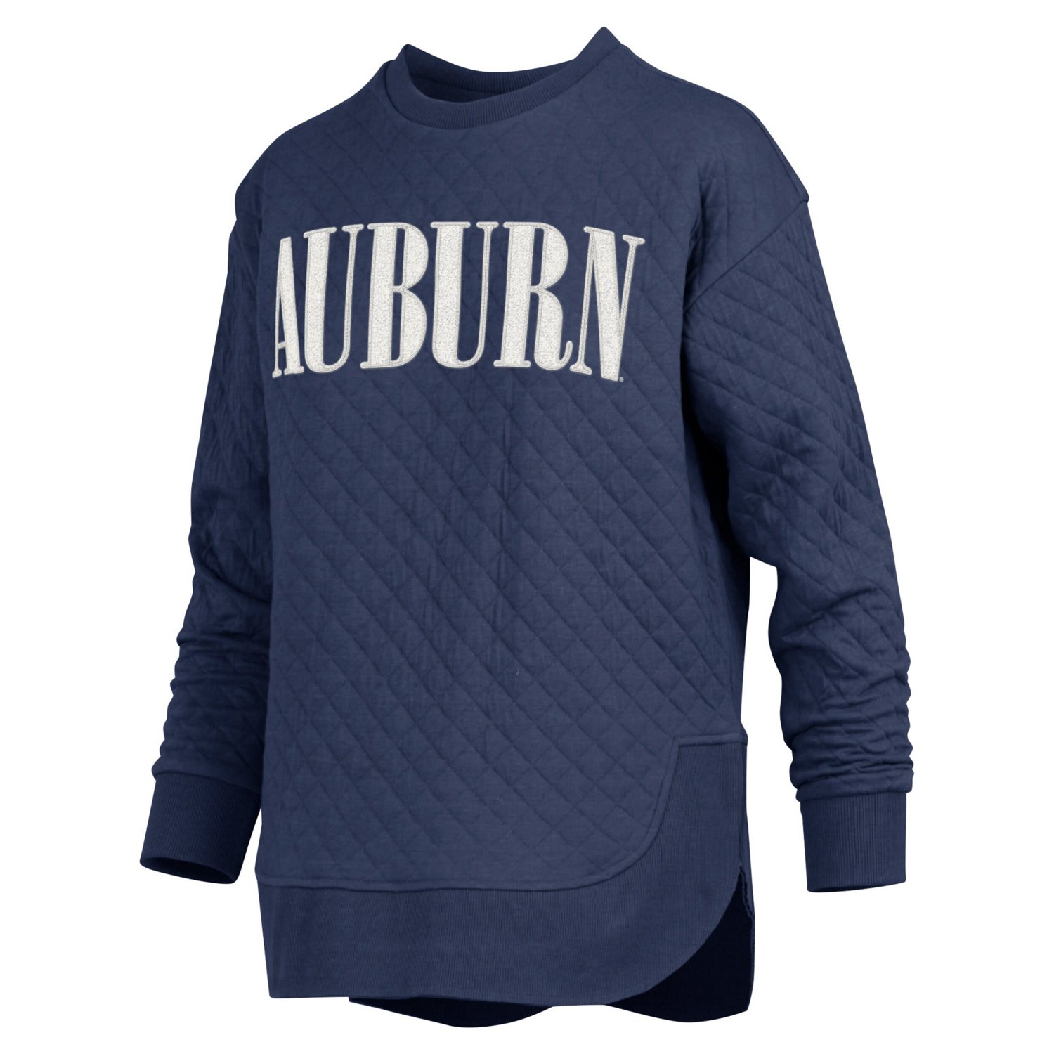 Pressbox Auburn Tigers Quilted Long Sleeve Pullover Sweatshirt