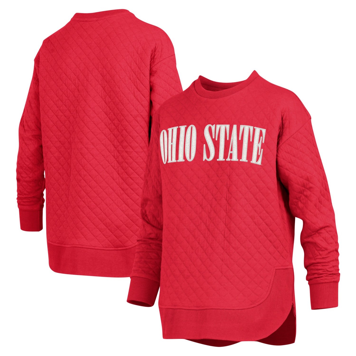 Pressbox Ohio State Buckeyes Quilted Long Sleeve Pullover Sweatshirt                                                             - view number 1