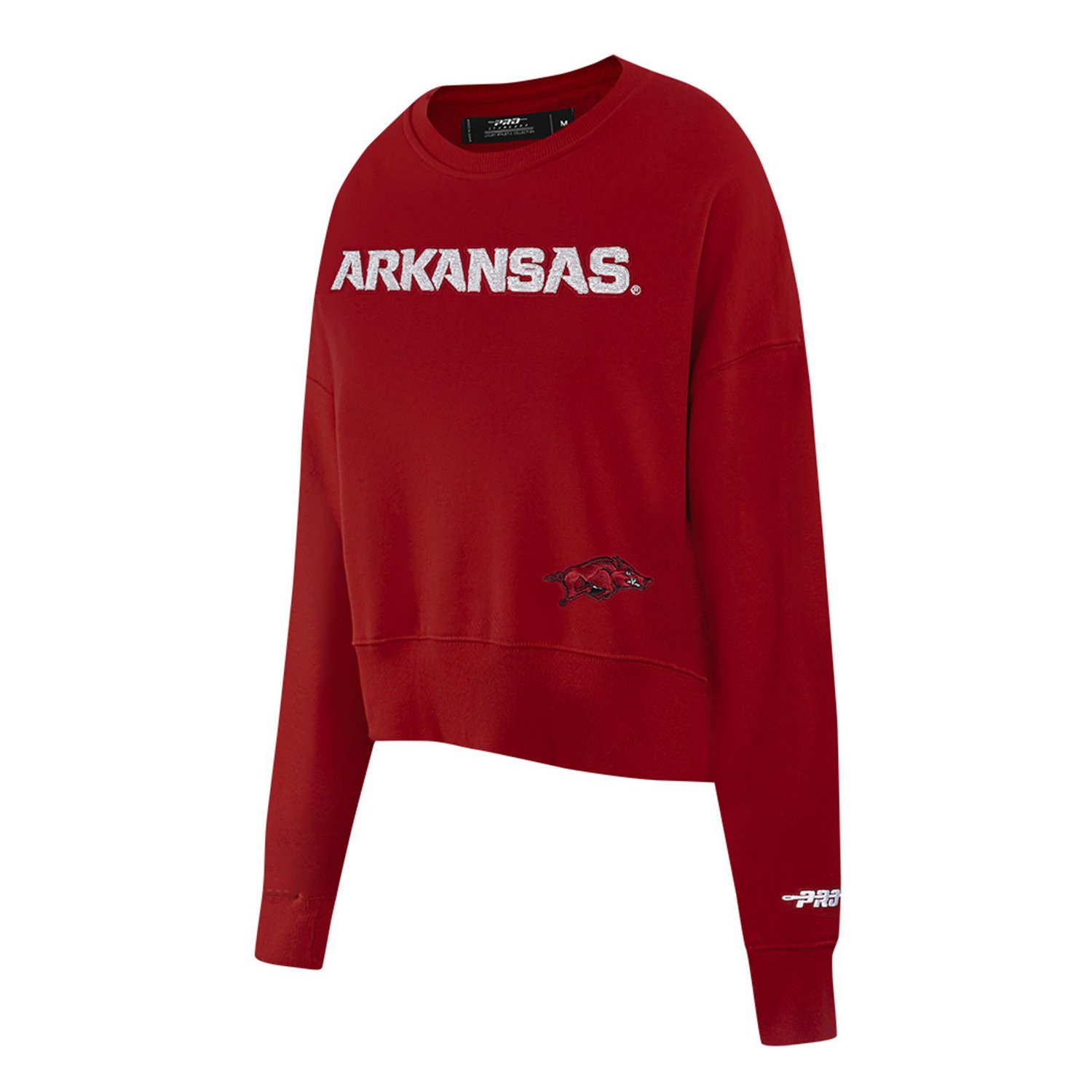 Pro Standard Arkansas Razorbacks Sequin Boxy Cropped Pullover Sweatshirt