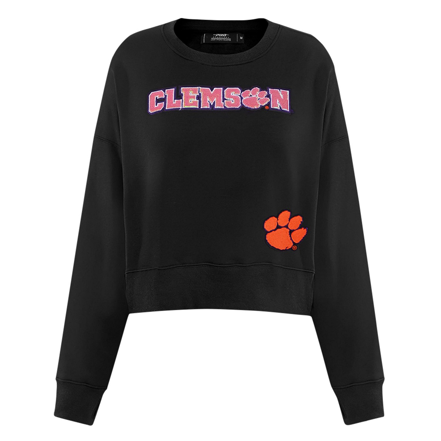 Pro Standard Clemson Tigers Sequin Boxy Cropped Pullover Sweatshirt - view number 3