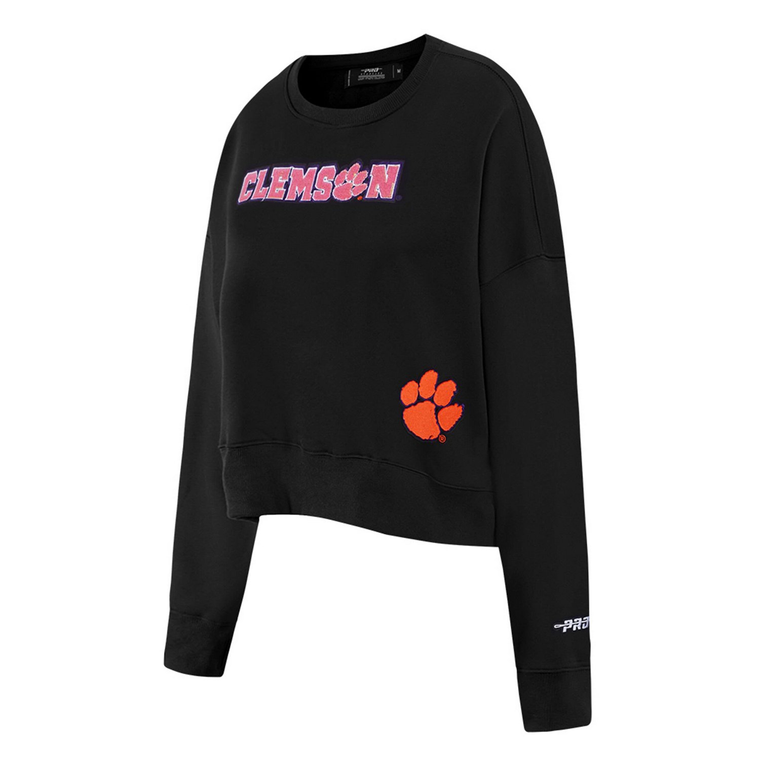 Pro Standard Clemson Tigers Sequin Boxy Cropped Pullover Sweatshirt - view number 2