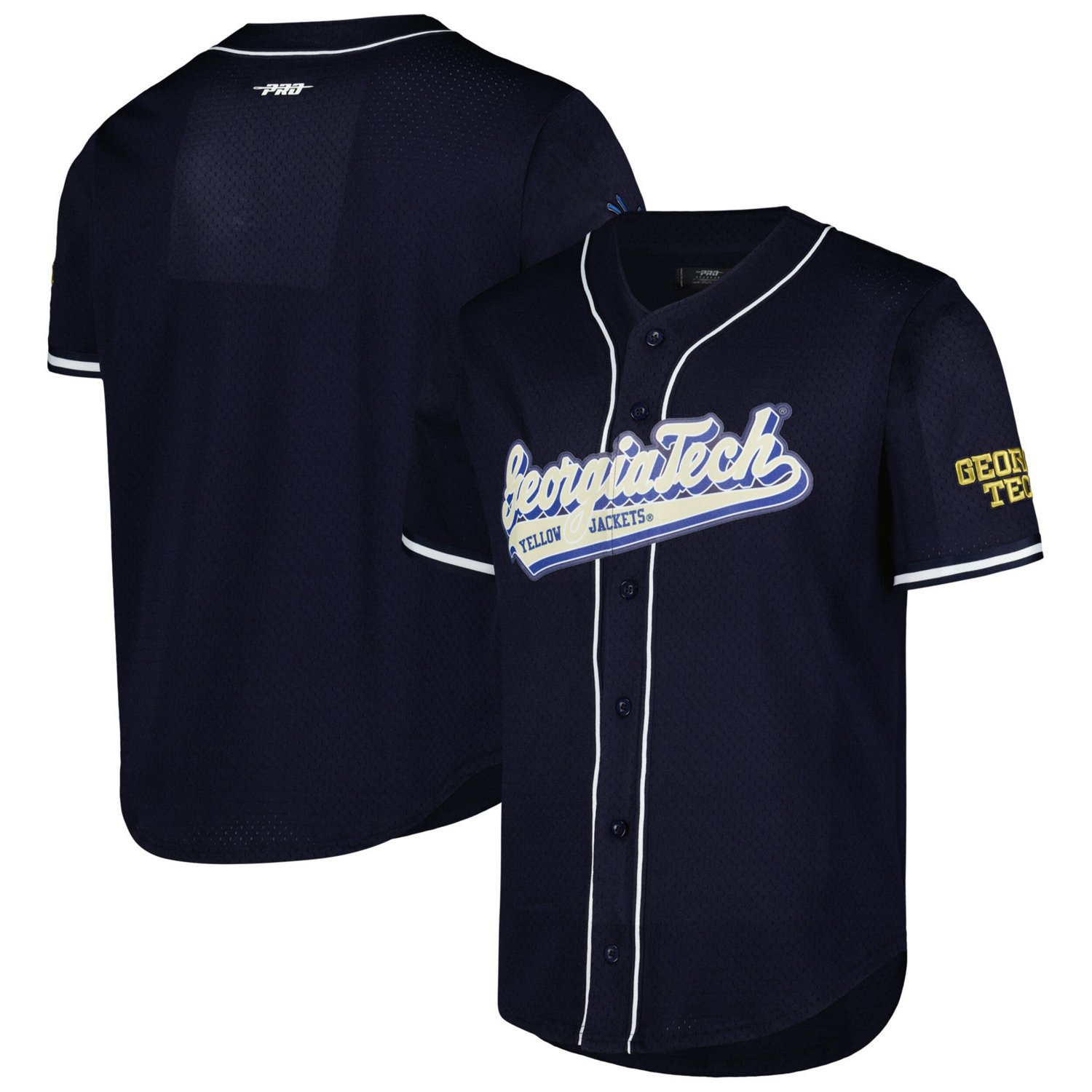 Pro Standard Georgia Tech Yellow Jackets Mesh Full-Button Replica Baseball Jersey                                                - view number 1