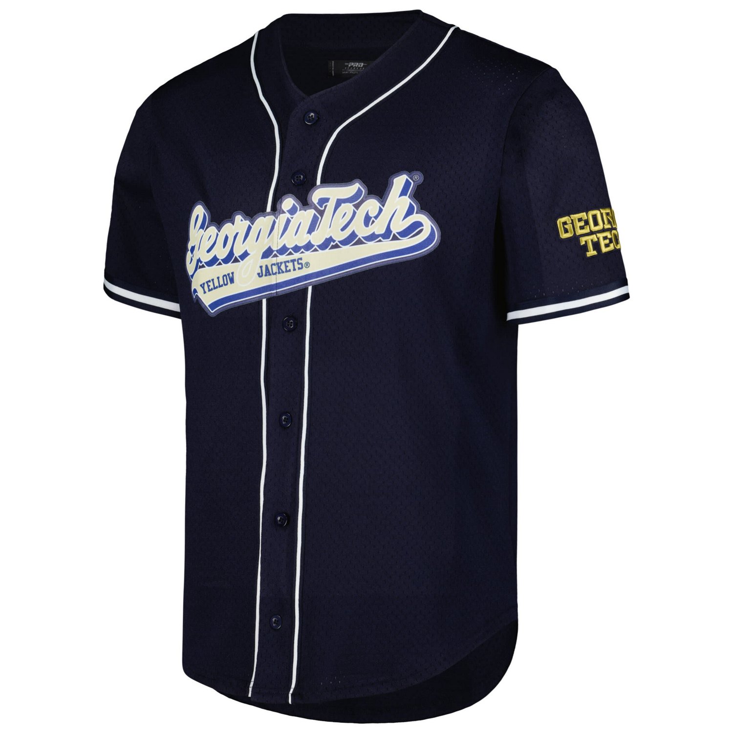 Pro Standard Georgia Tech Yellow Jackets Mesh Full-Button Replica Baseball Jersey                                                - view number 2