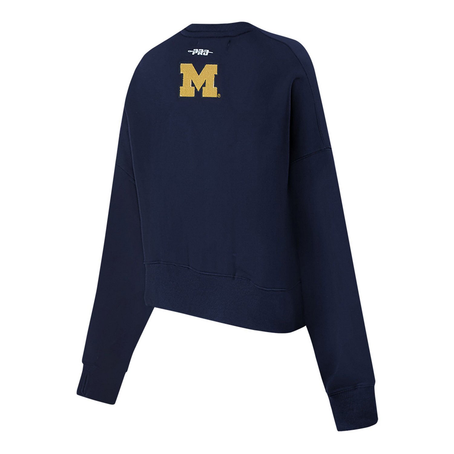 Pro Standard Michigan Wolverines Sequin Boxy Cropped Pullover Sweatshirt - view number 4