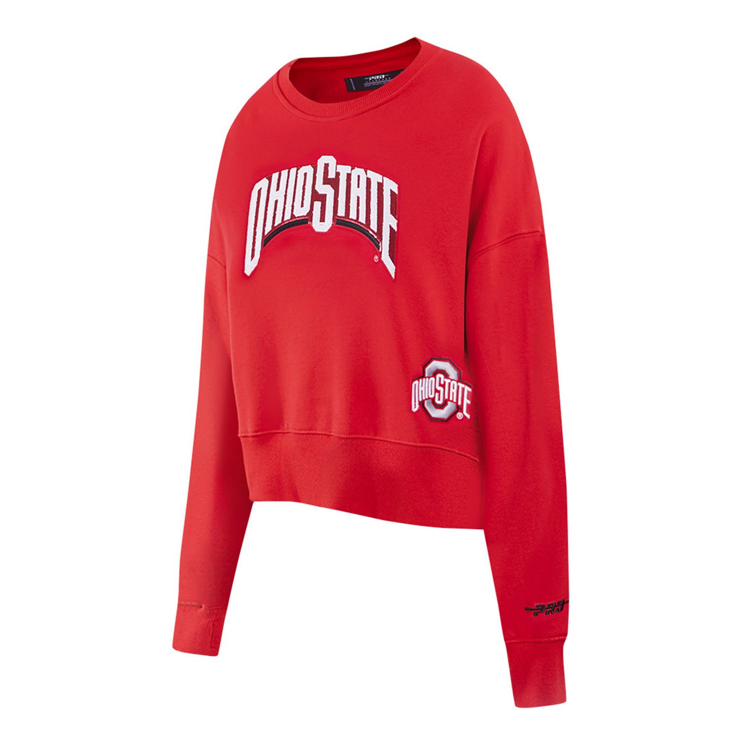 Pro Standard Ohio State Buckeyes Sequin Boxy Cropped Pullover Sweatshirt