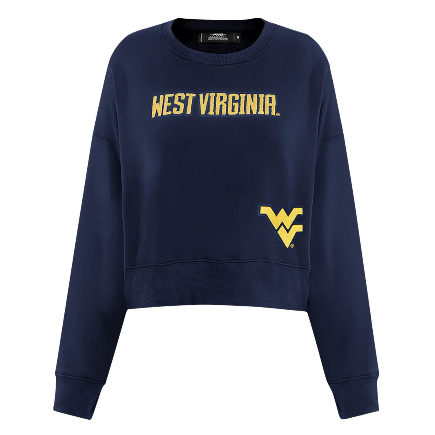 Pro Standard West Virginia Mountaineers Sequin Boxy Cropped Pullover Sweatshirt