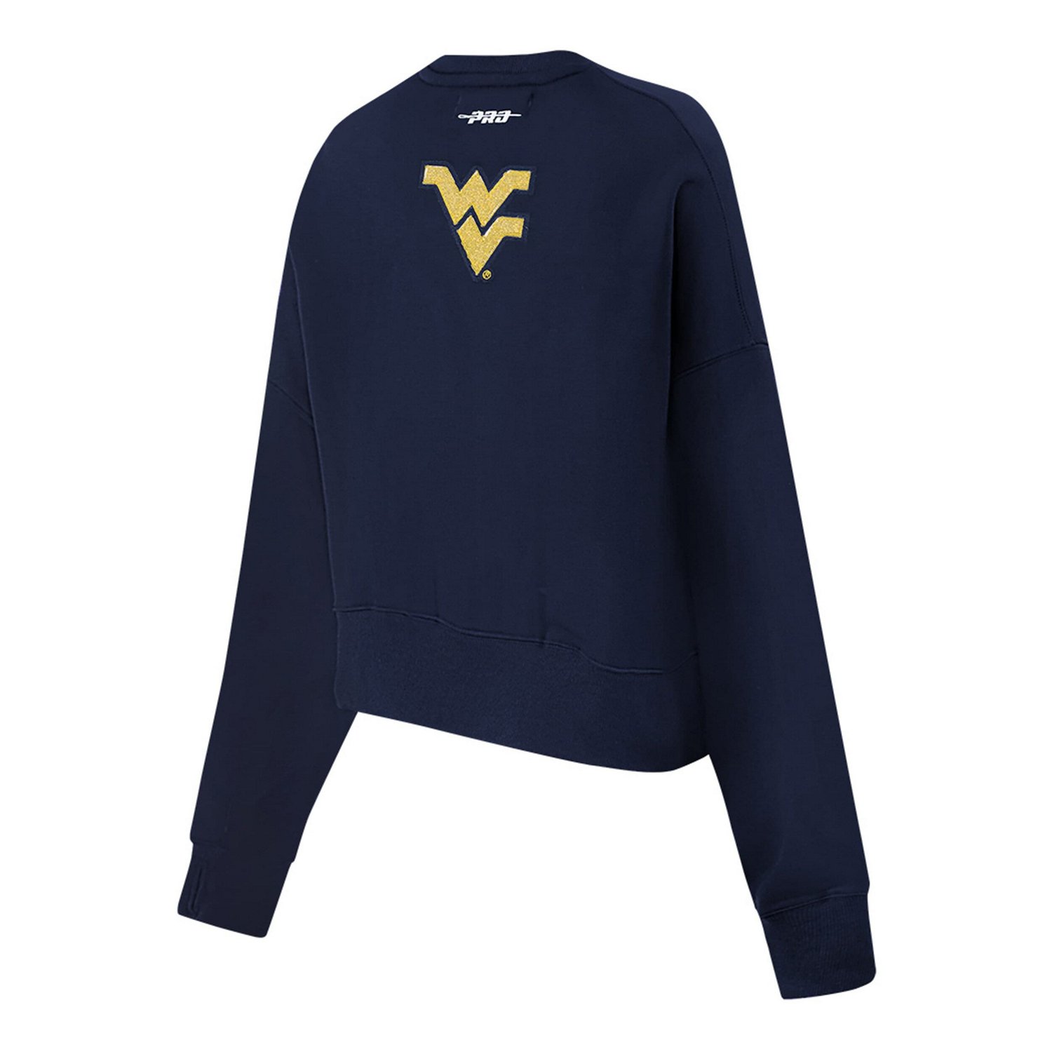 Pro Standard West Virginia Mountaineers Sequin Boxy Cropped Pullover Sweatshirt
