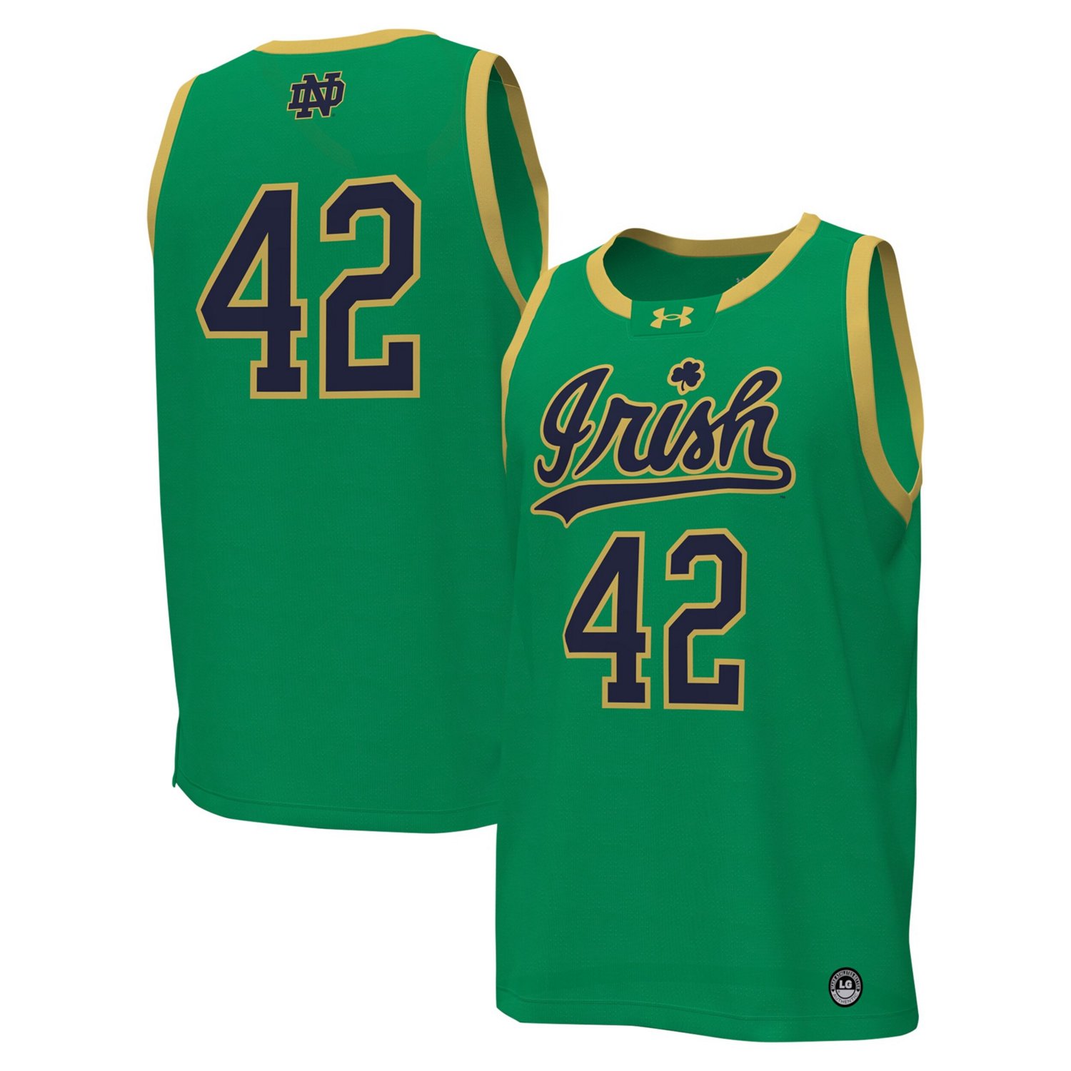 Under Armour  Kelly Notre Dame Fighting Irish Replica Basketball Jersey