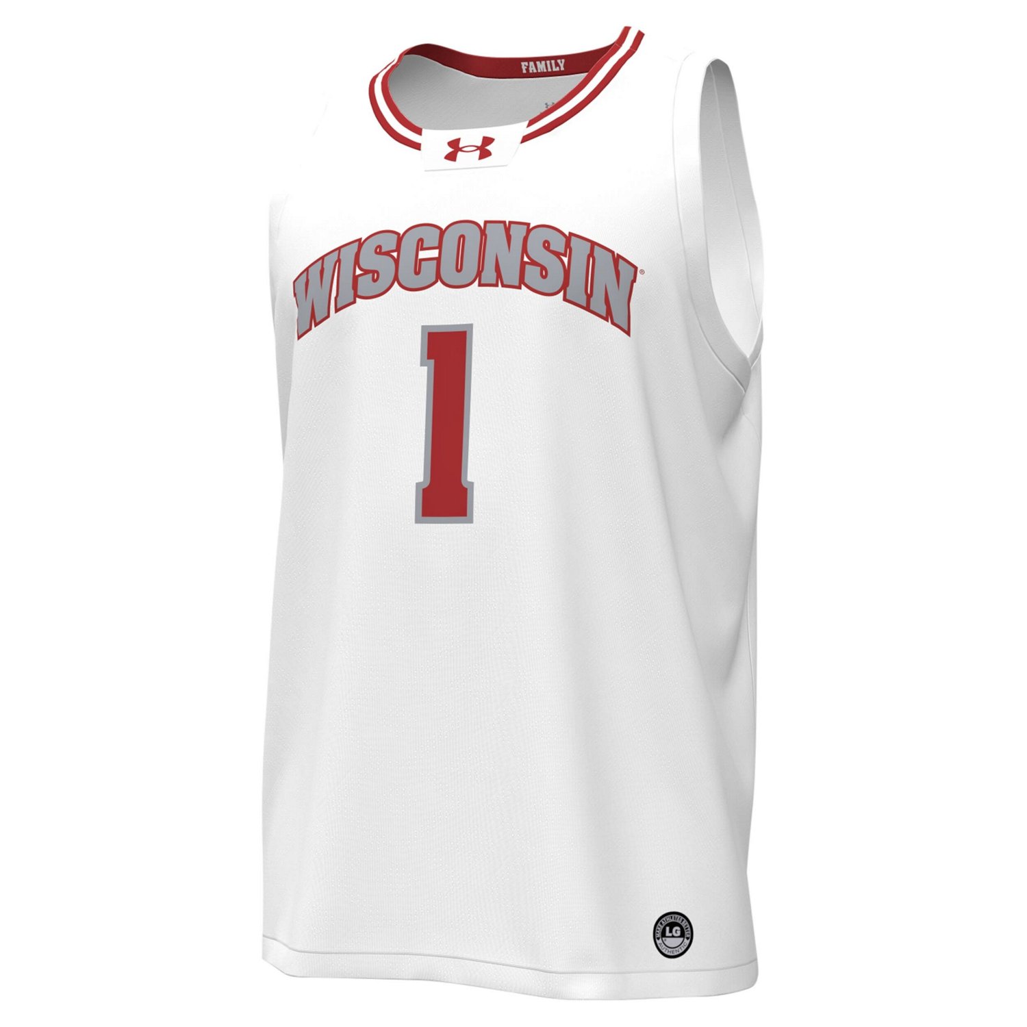 Under Armour 1 Wisconsin Badgers Replica Basketball Jersey                                                                       - view number 2