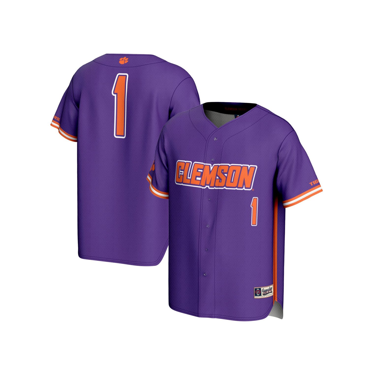 Unisex GameDay Greats 1 Clemson Tigers Lightweight Baseball Fashion Jersey
