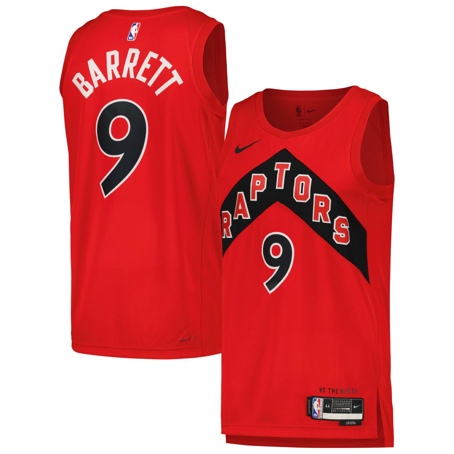 Unisex Nike RJ Barrett Red Toronto Raptors Swingman Player Jersey Icon Edition Size Small