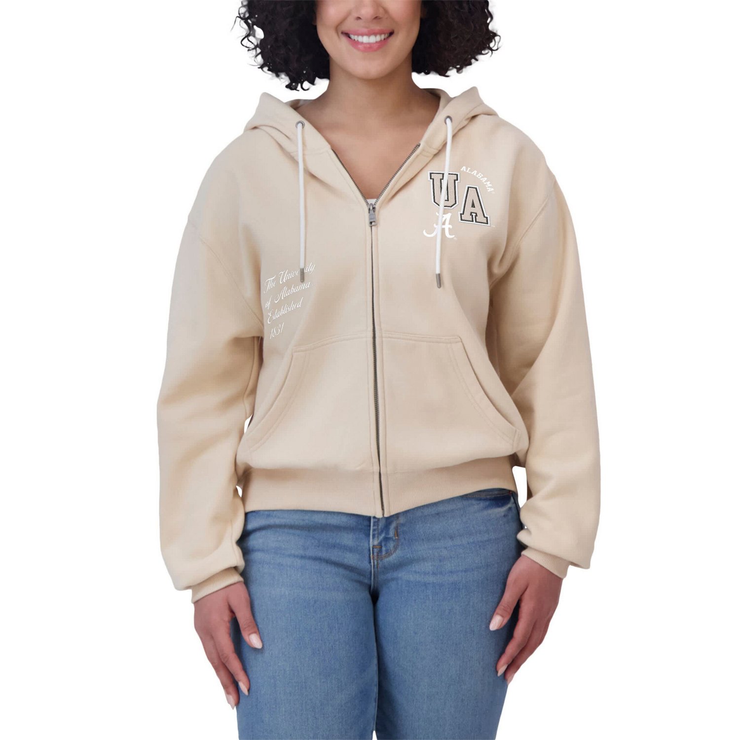 WEAR by Erin Andrews Alabama Crimson Tide Mixed Media Tonal Full-Zip Hoodie                                                      - view number 4