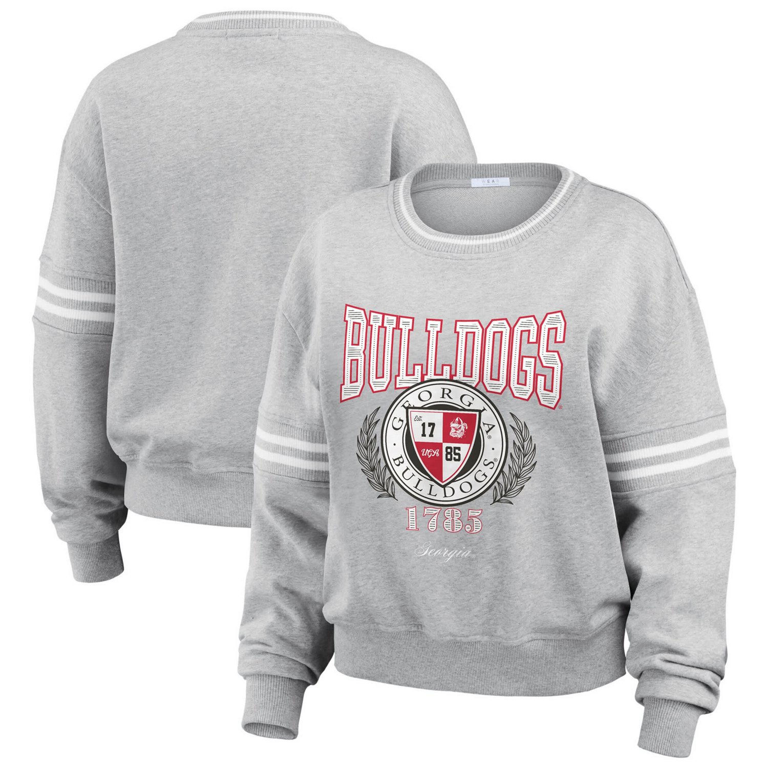 WEAR by Erin Andrews Georgia Bulldogs Classic Stripe Pullover Sweater