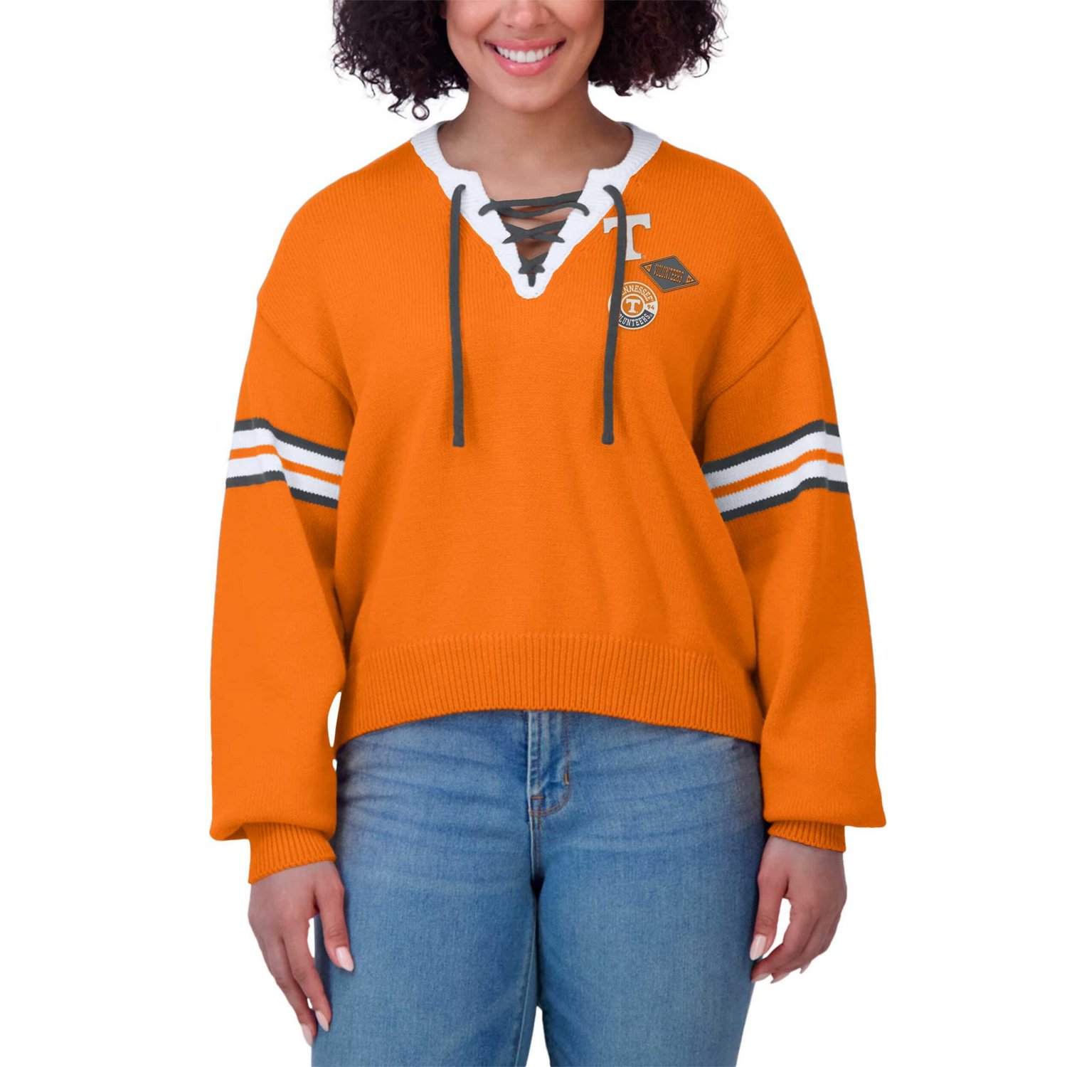 WEAR by Erin Andrews Tennessee Volunteers Lace-Up Pullover Sweater
