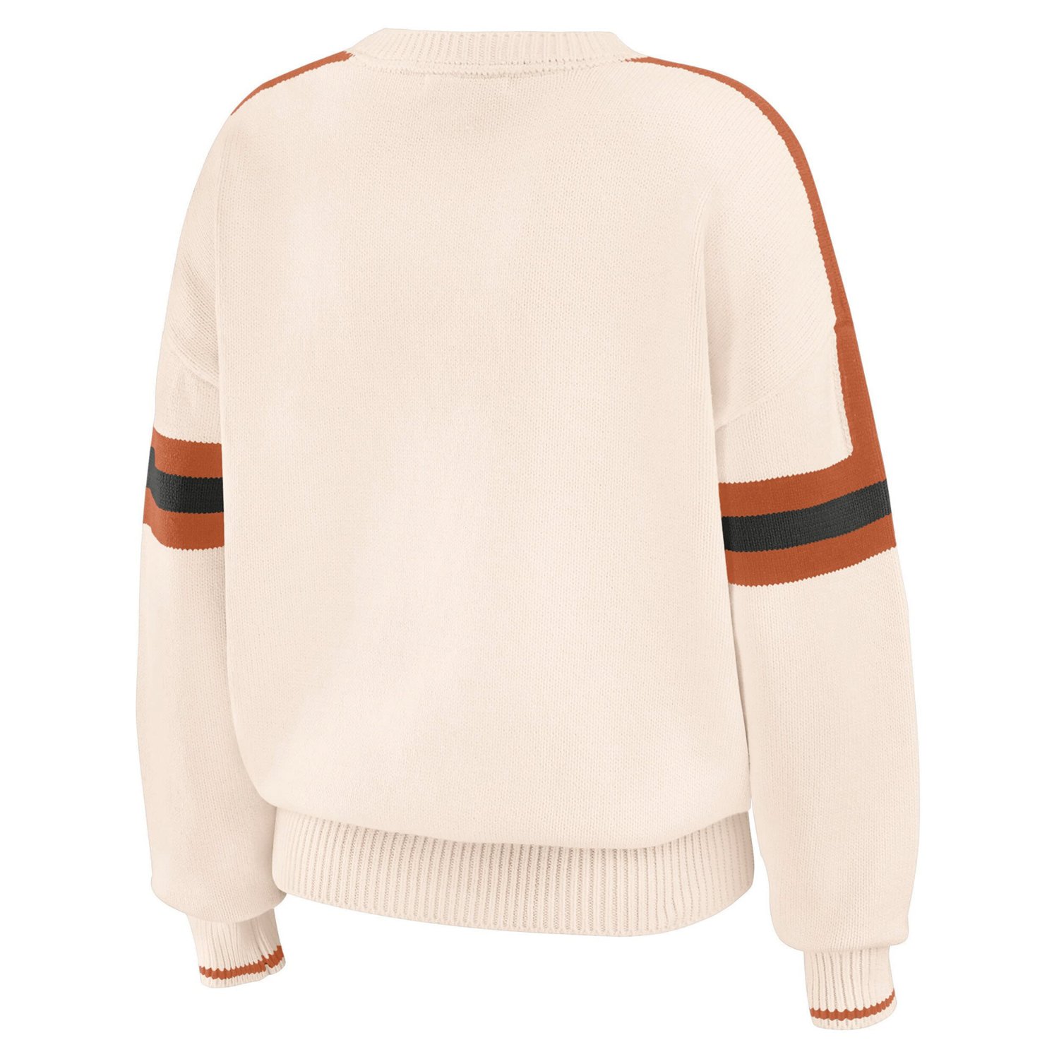 WEAR by Erin Andrews Texas Longhorns Chenille Woven Patch Stripe Pullover Sweater                                                - view number 3
