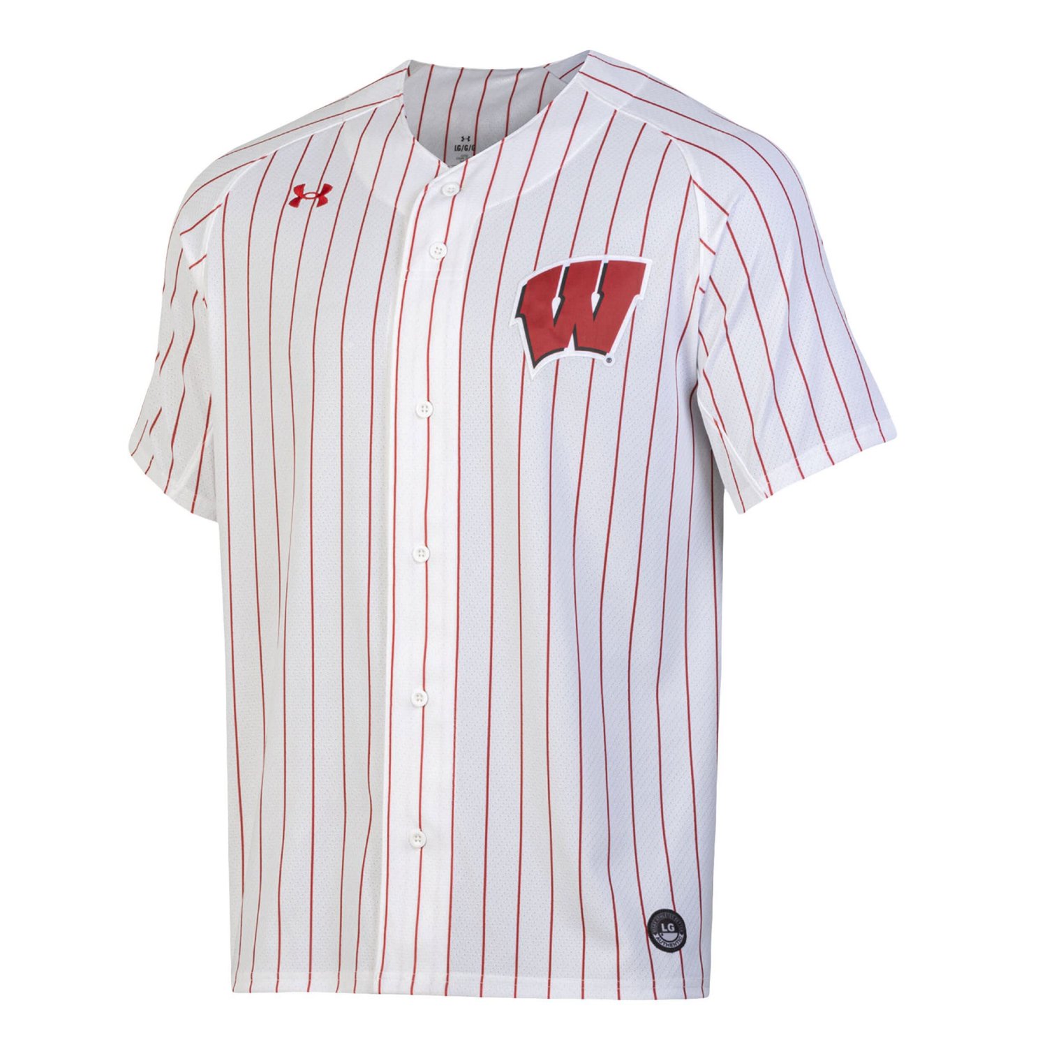 Wo Under Armour /Red Wisconsin Badgers Full-Button Replica Softball Jersey - view number 2